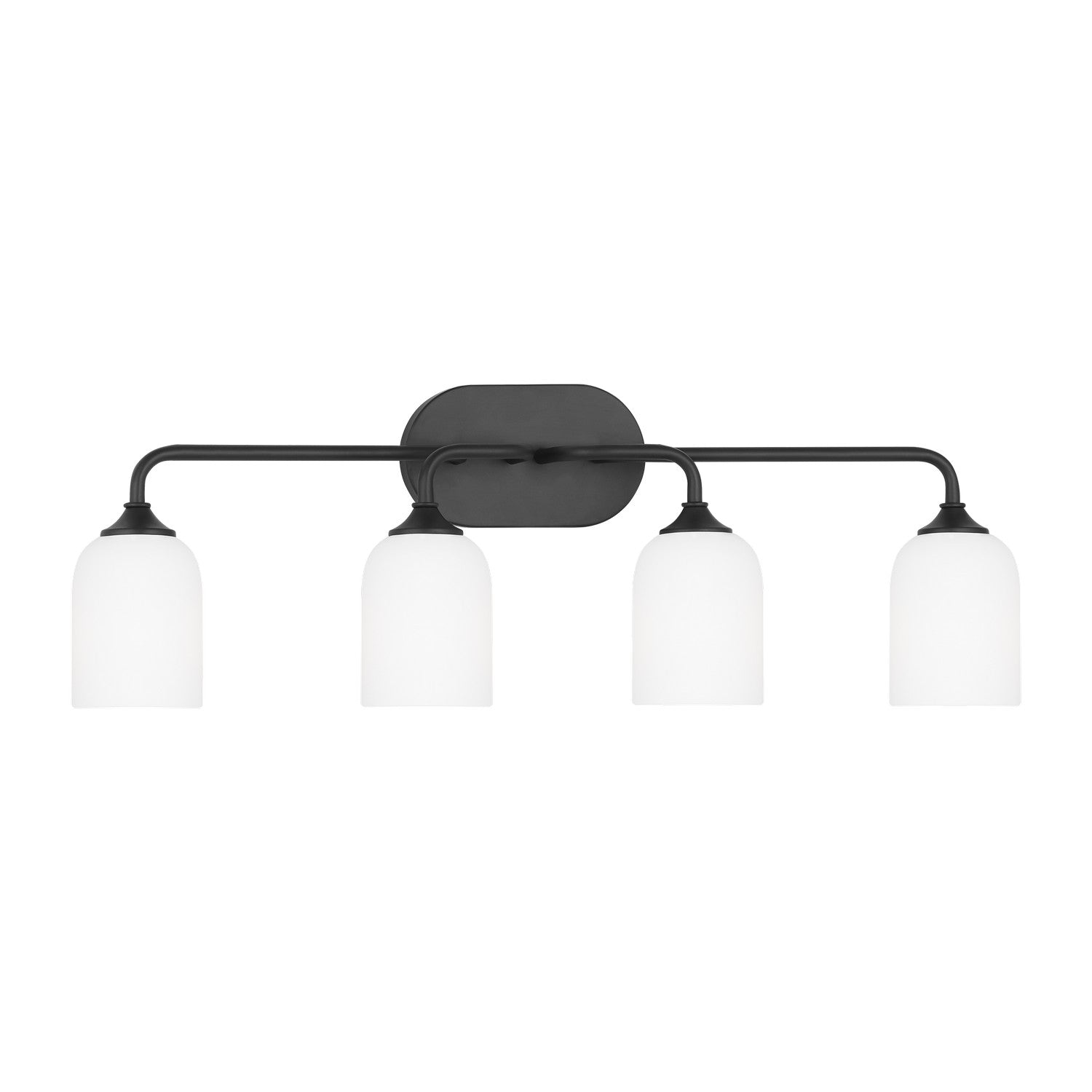 Generation Lighting - GLV1024MBK - Four Light Vanity - Emile - Midnight Black