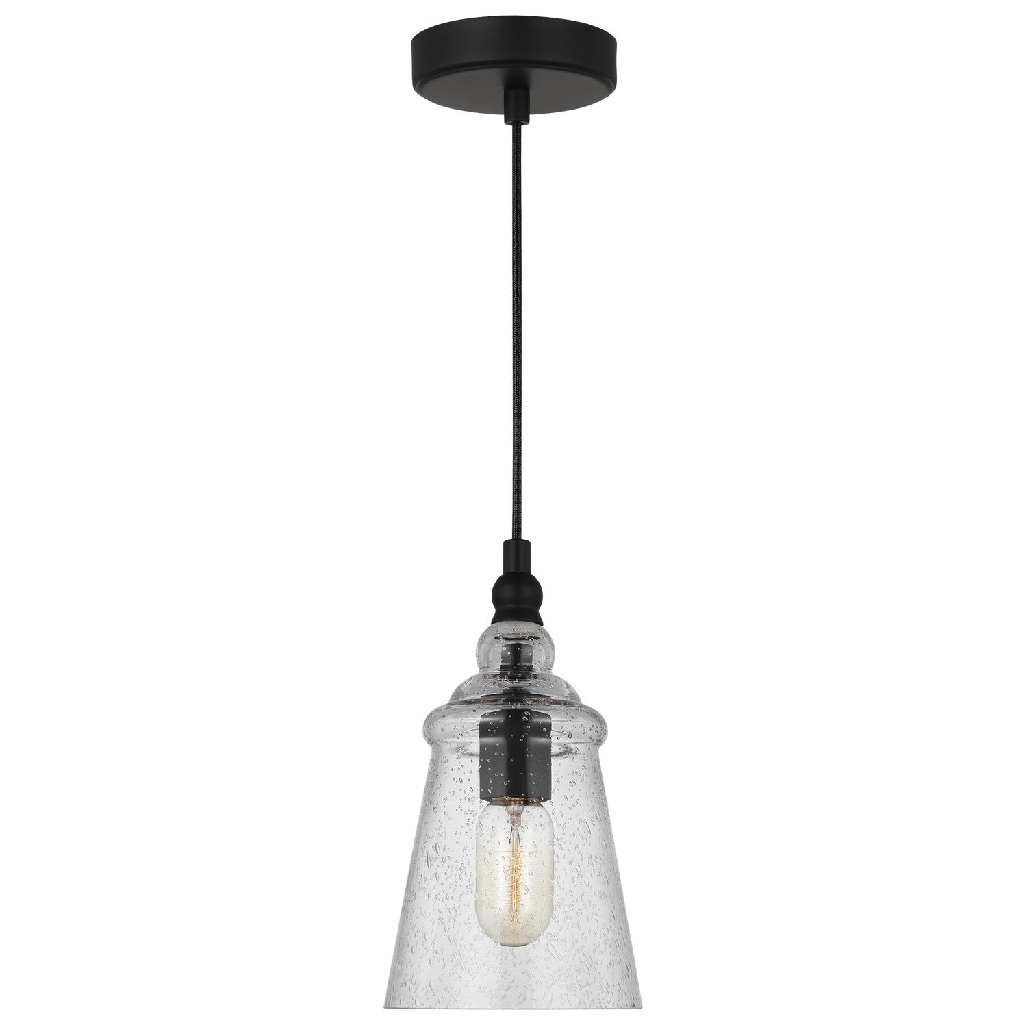 Generation Lighting - P1449MBK - One Light Mini Pendant - Loras - Midnight Black