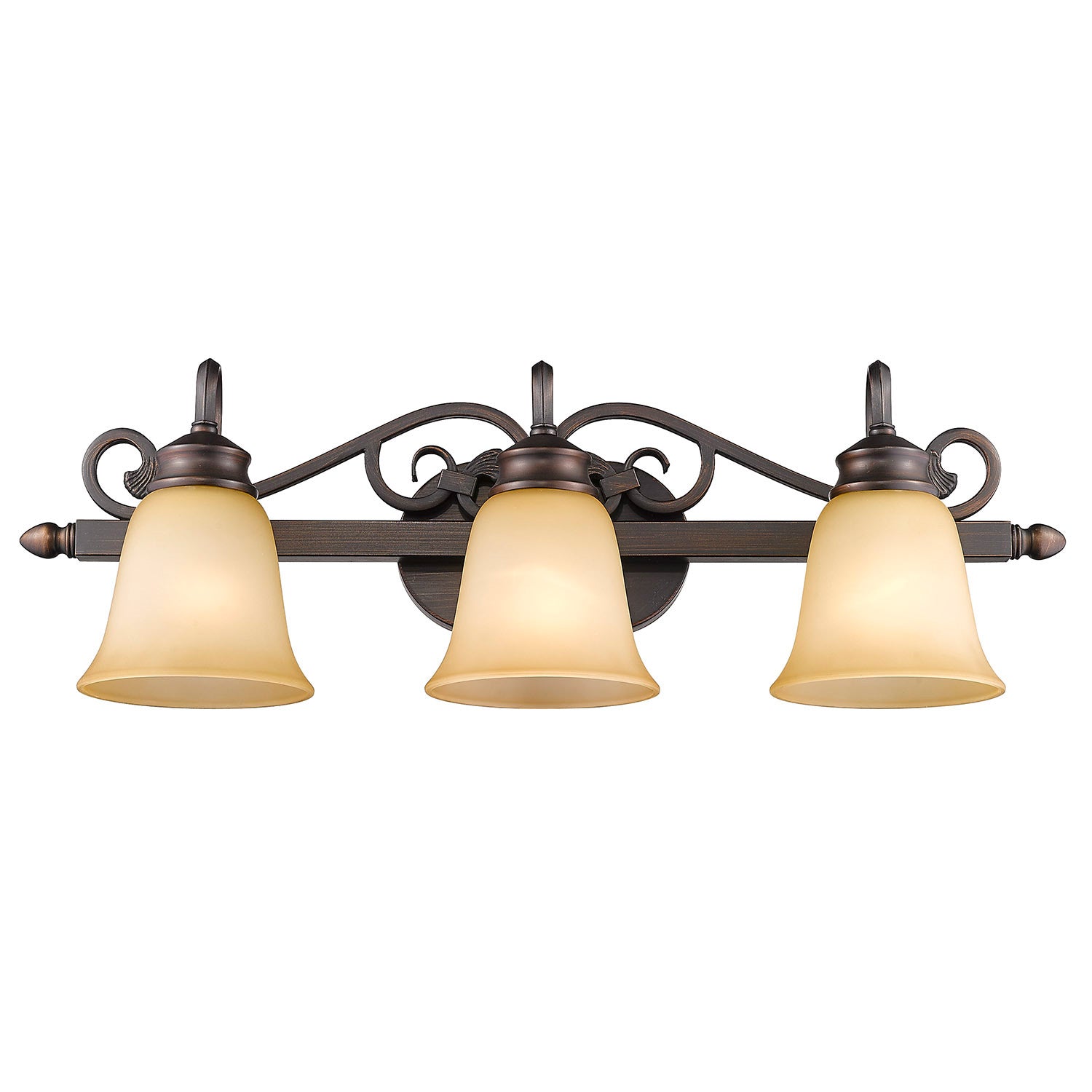 Golden - 4074-3 RBZ - Three Light Vanity Light - Belle Meade - Rubbed Bronze