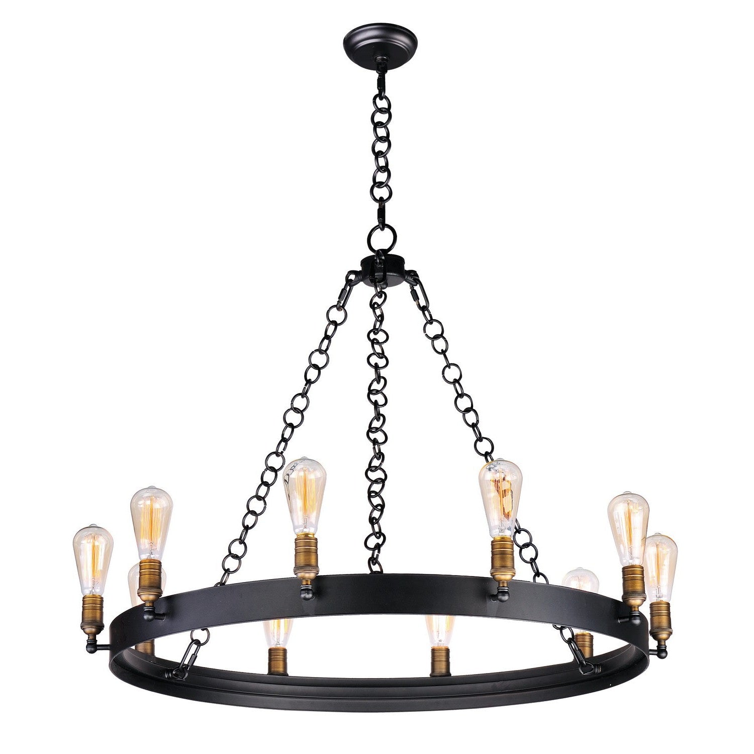 Maxim - 26275BKNAB/BUL - LED Chandelier - Noble - Black / Natural Aged Brass