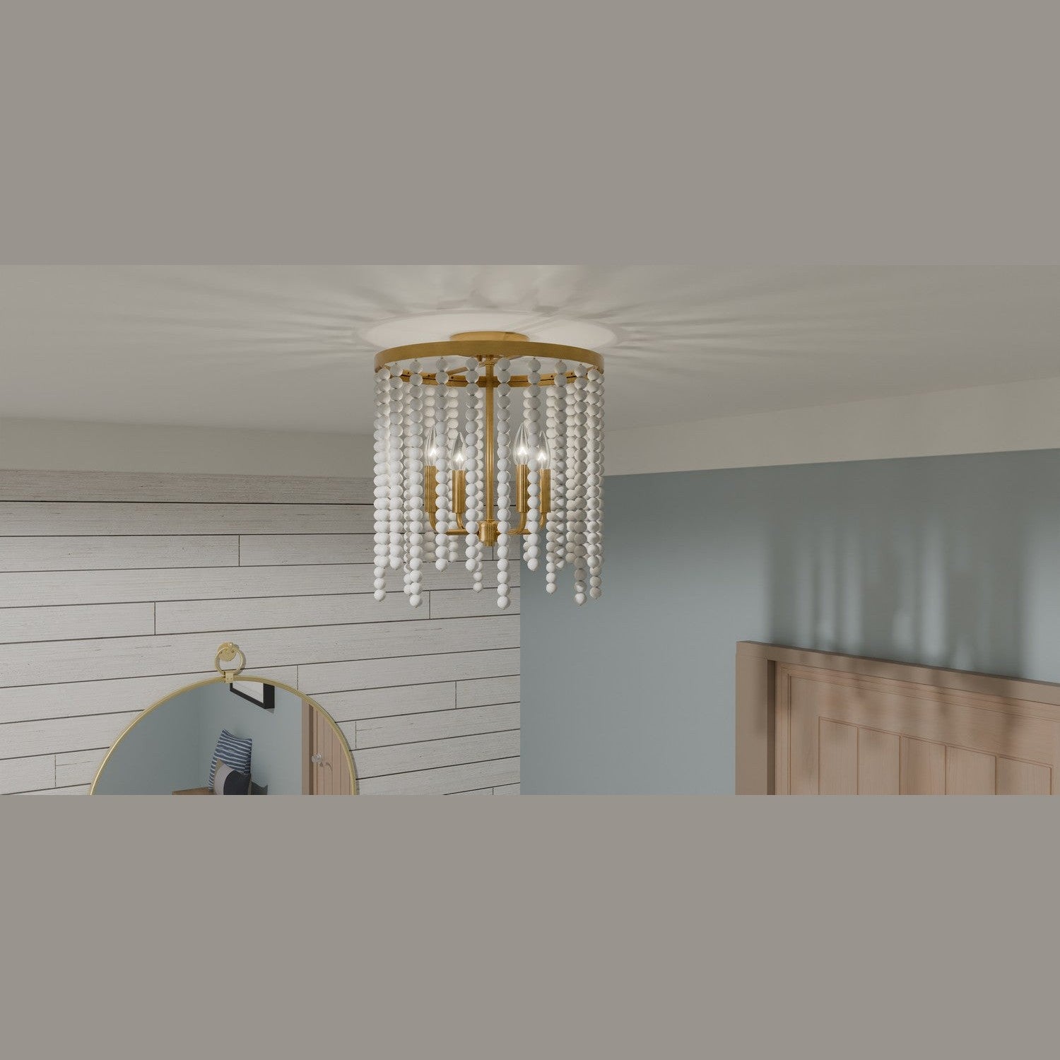 Quoizel - APE1716AB - Four Light Semi Flush Mount - Apelle - Aged Brass