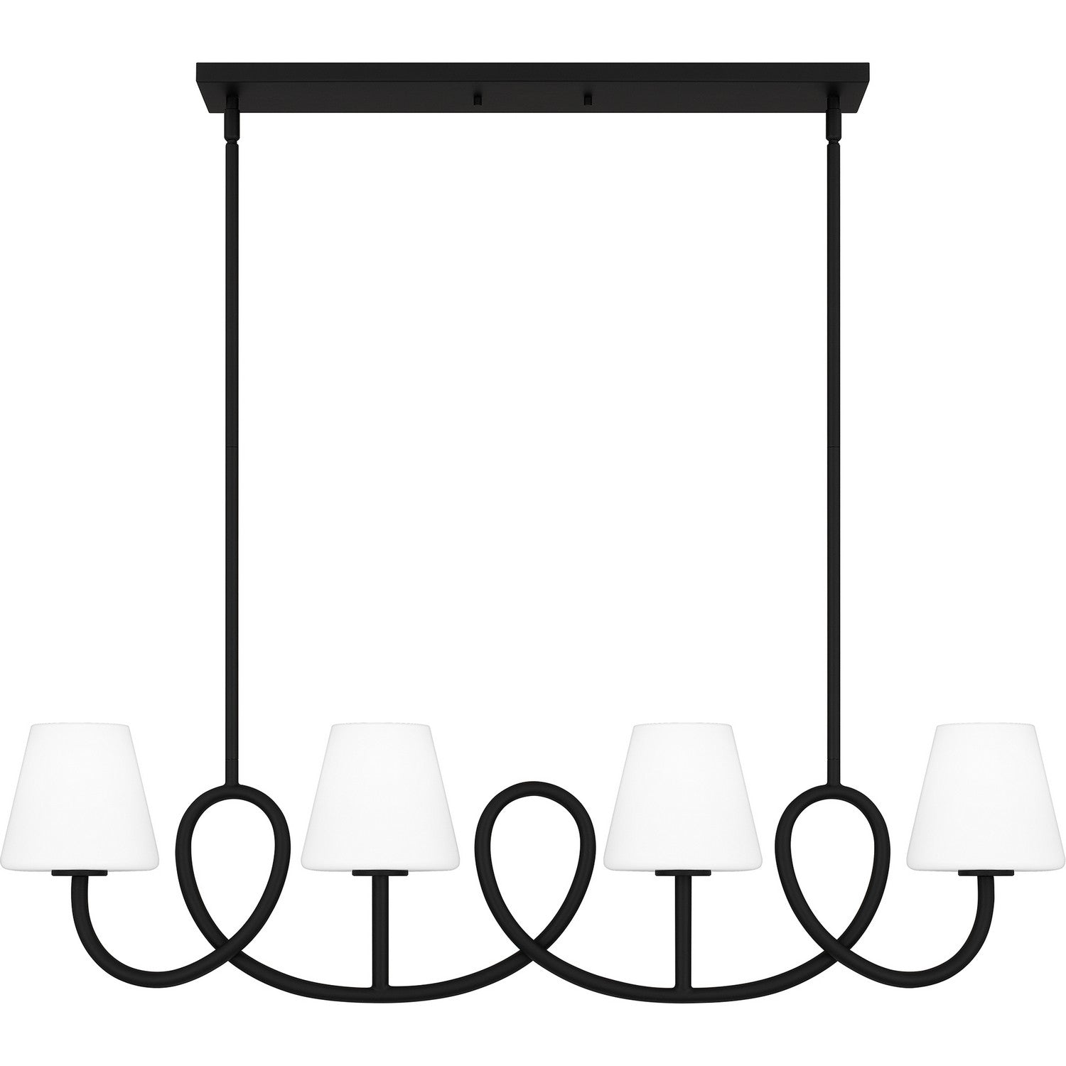 Quoizel - ATK440MBK - Four Light Linear Chandelier - Atkins - Matte Black