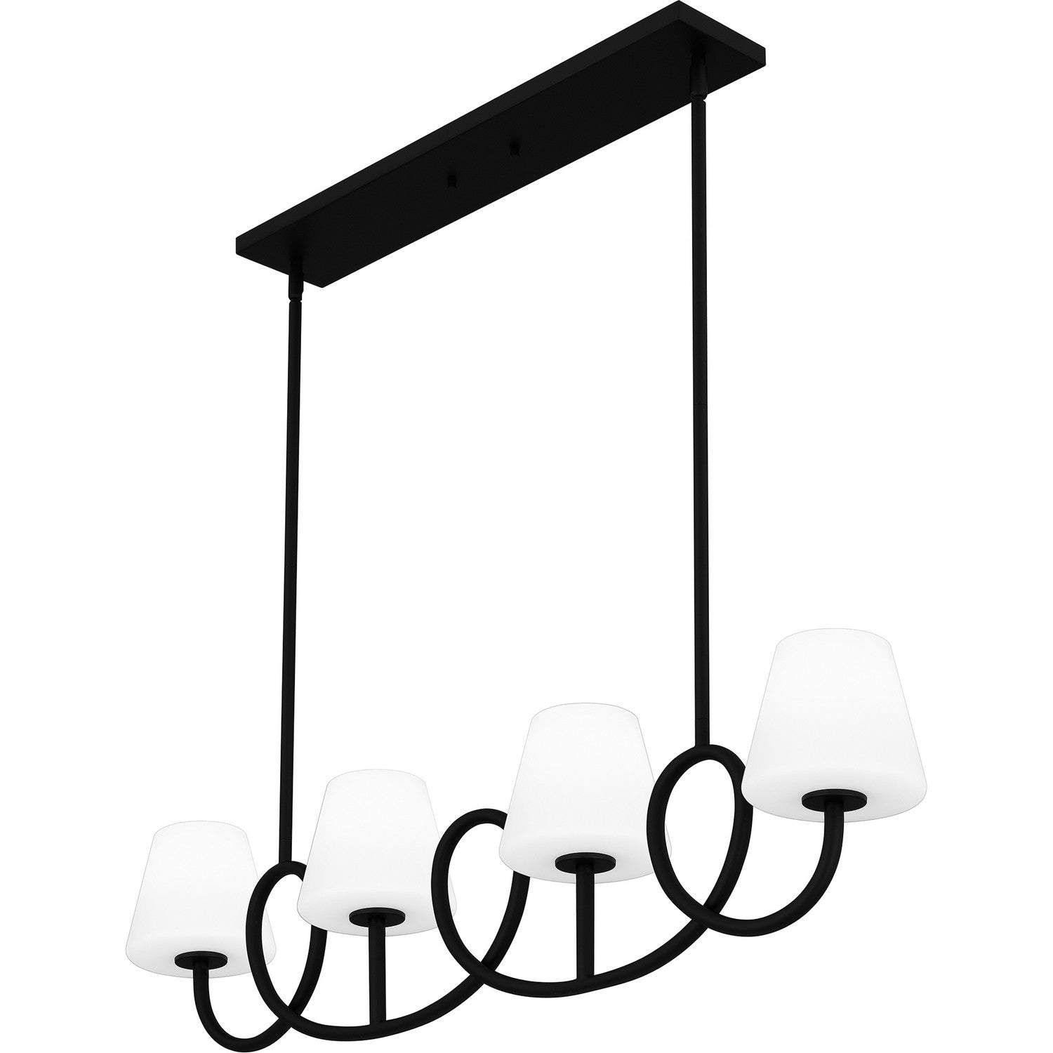 Quoizel - ATK440MBK - Four Light Linear Chandelier - Atkins - Matte Black