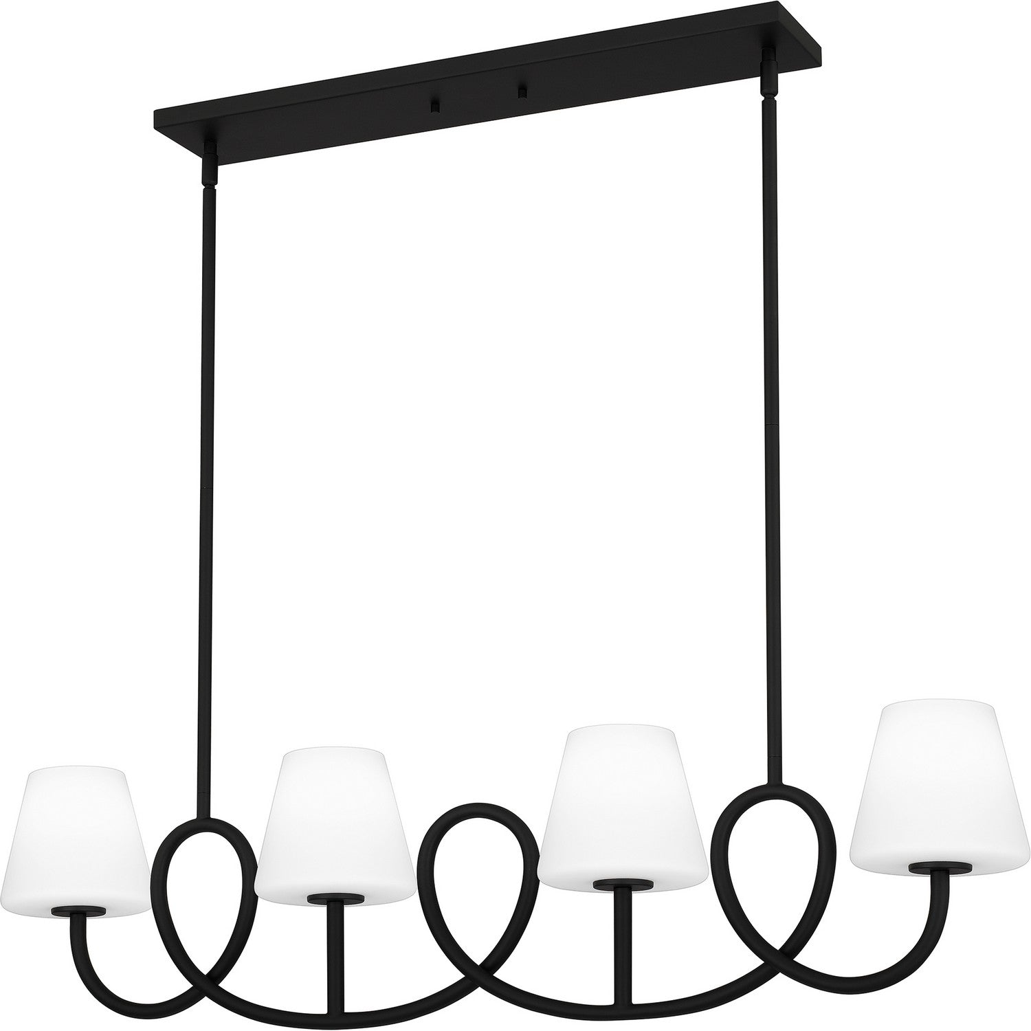 Quoizel - ATK440MBK - Four Light Linear Chandelier - Atkins - Matte Black