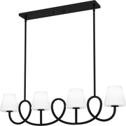 Quoizel - ATK440MBK - Four Light Linear Chandelier - Atkins - Matte Black