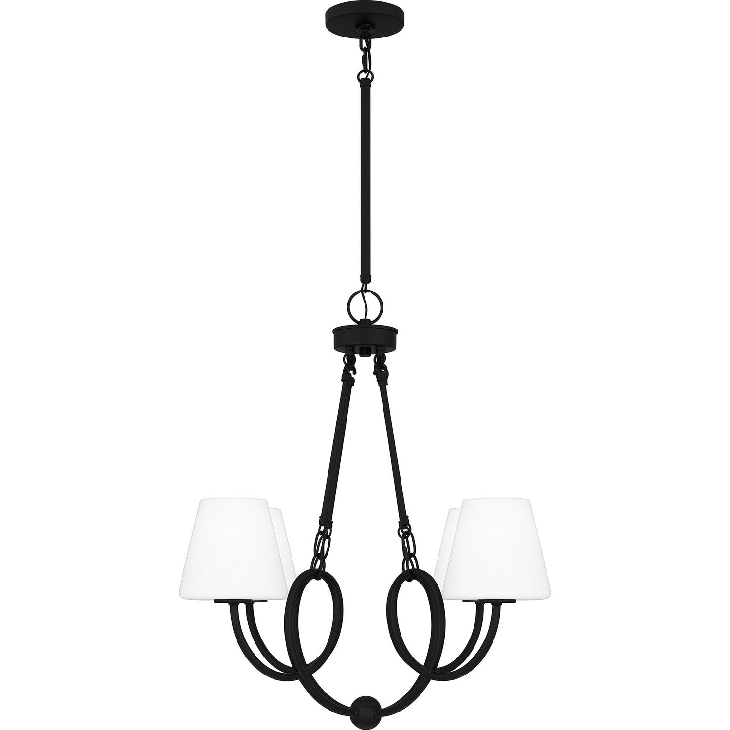 Quoizel - ATK5027MBK - Four Light Chandelier - Atkins - Matte Black