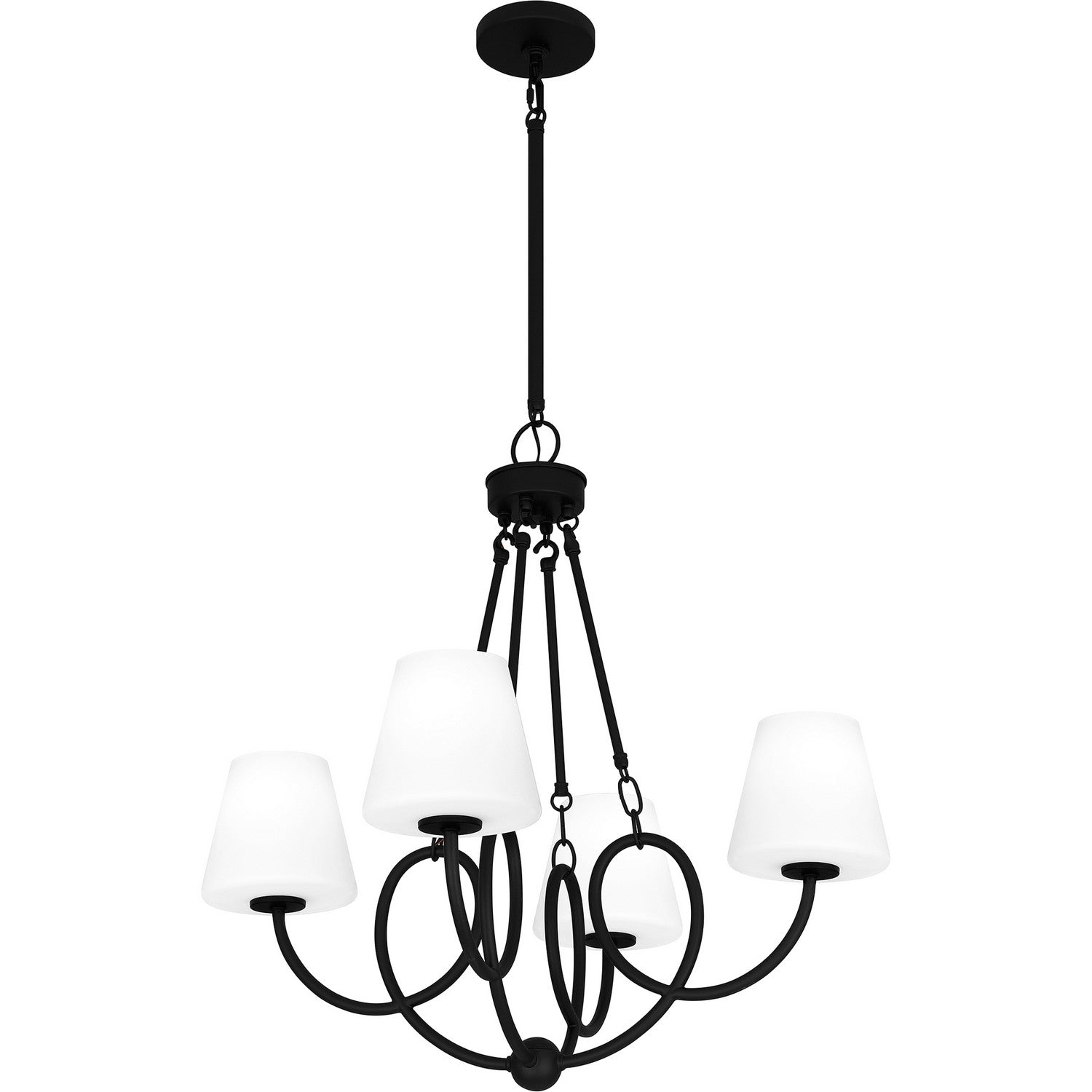 Quoizel - ATK5027MBK - Four Light Chandelier - Atkins - Matte Black