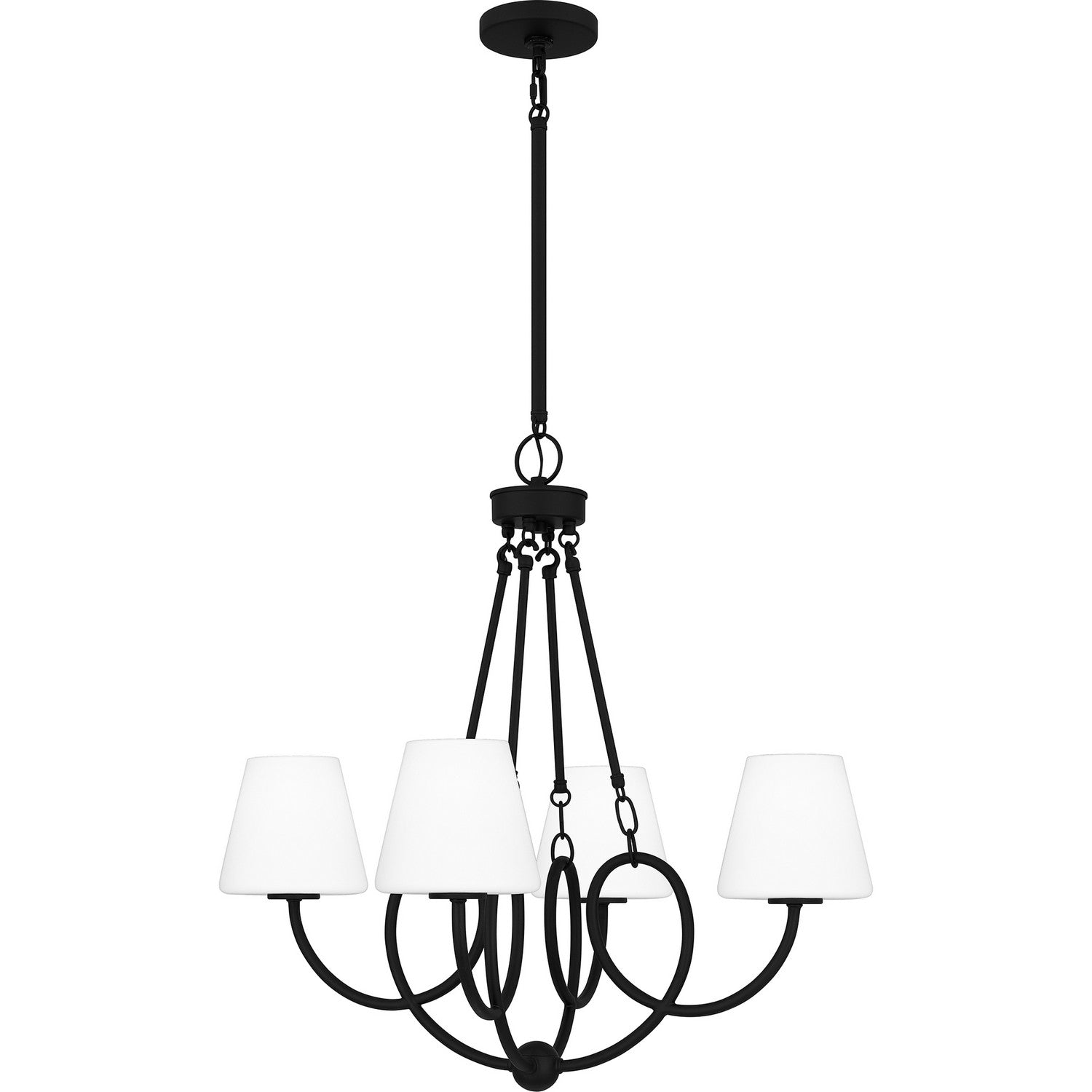 Quoizel - ATK5027MBK - Four Light Chandelier - Atkins - Matte Black