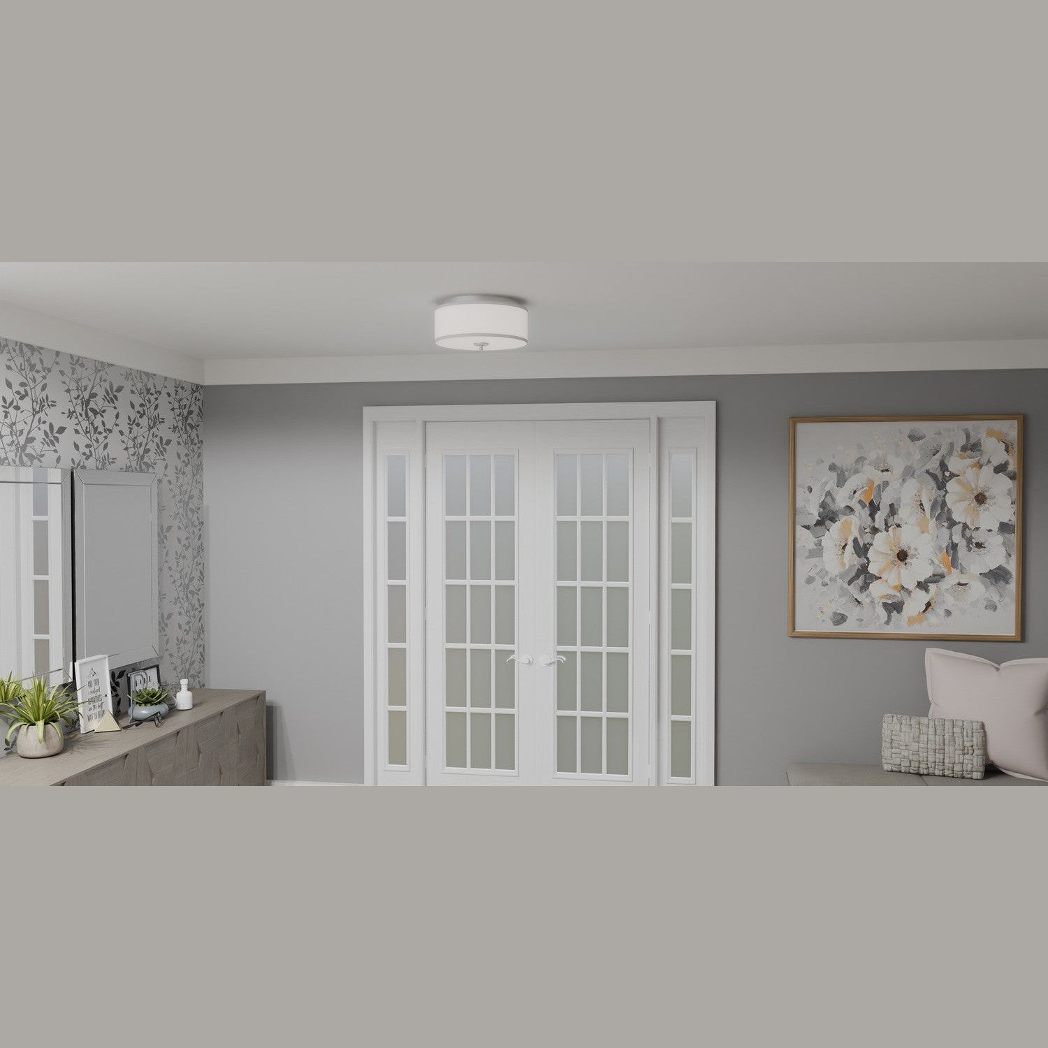 Quoizel - BLA1616BN - Three Light Flush Mount - Blanche - Brushed Nickel