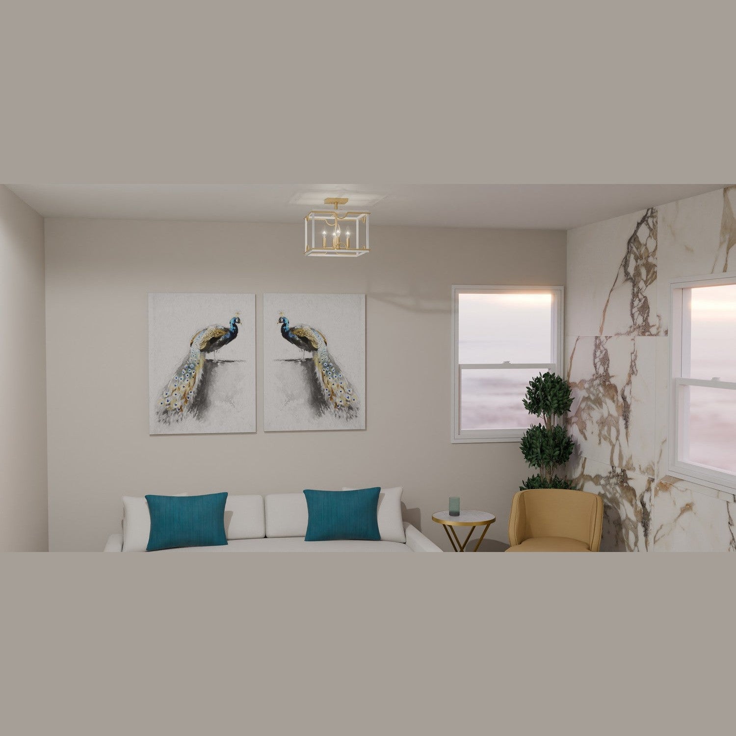 Quoizel - BNK1714W - Four Light Semi Flush Mount - Brinkman - Matte White