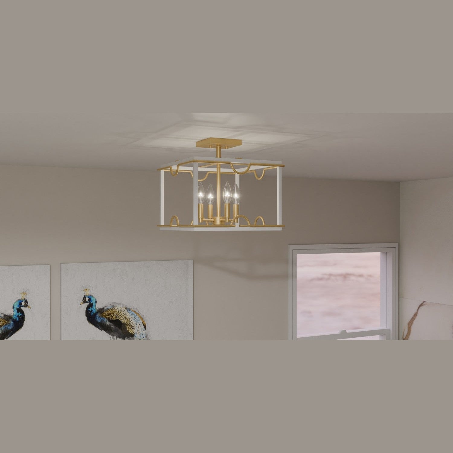 Quoizel - BNK1714W - Four Light Semi Flush Mount - Brinkman - Matte White