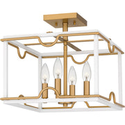 Quoizel - BNK1714W - Four Light Semi Flush Mount - Brinkman - Matte White
