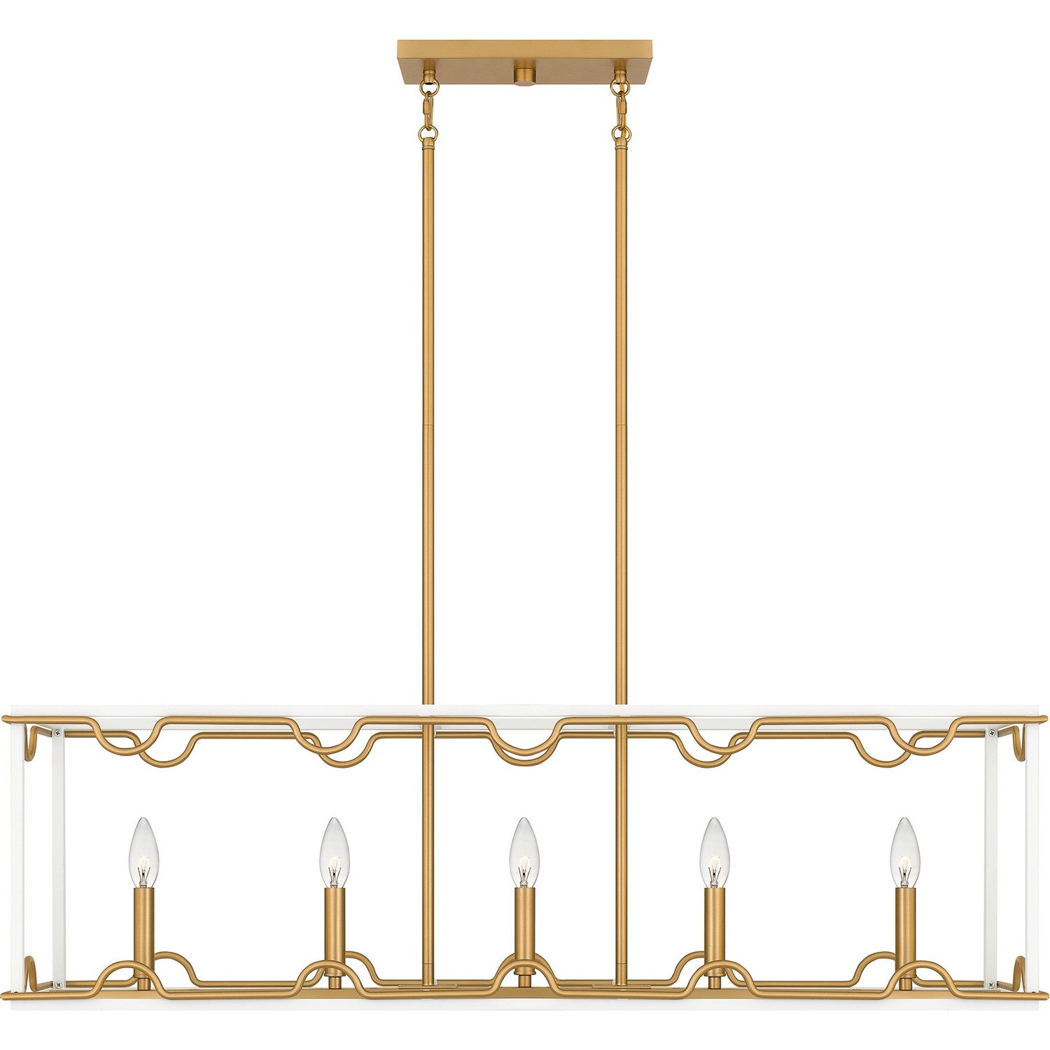 Quoizel - BNK542W - Five Light Linear Chandelier - Brinkman - Matte White