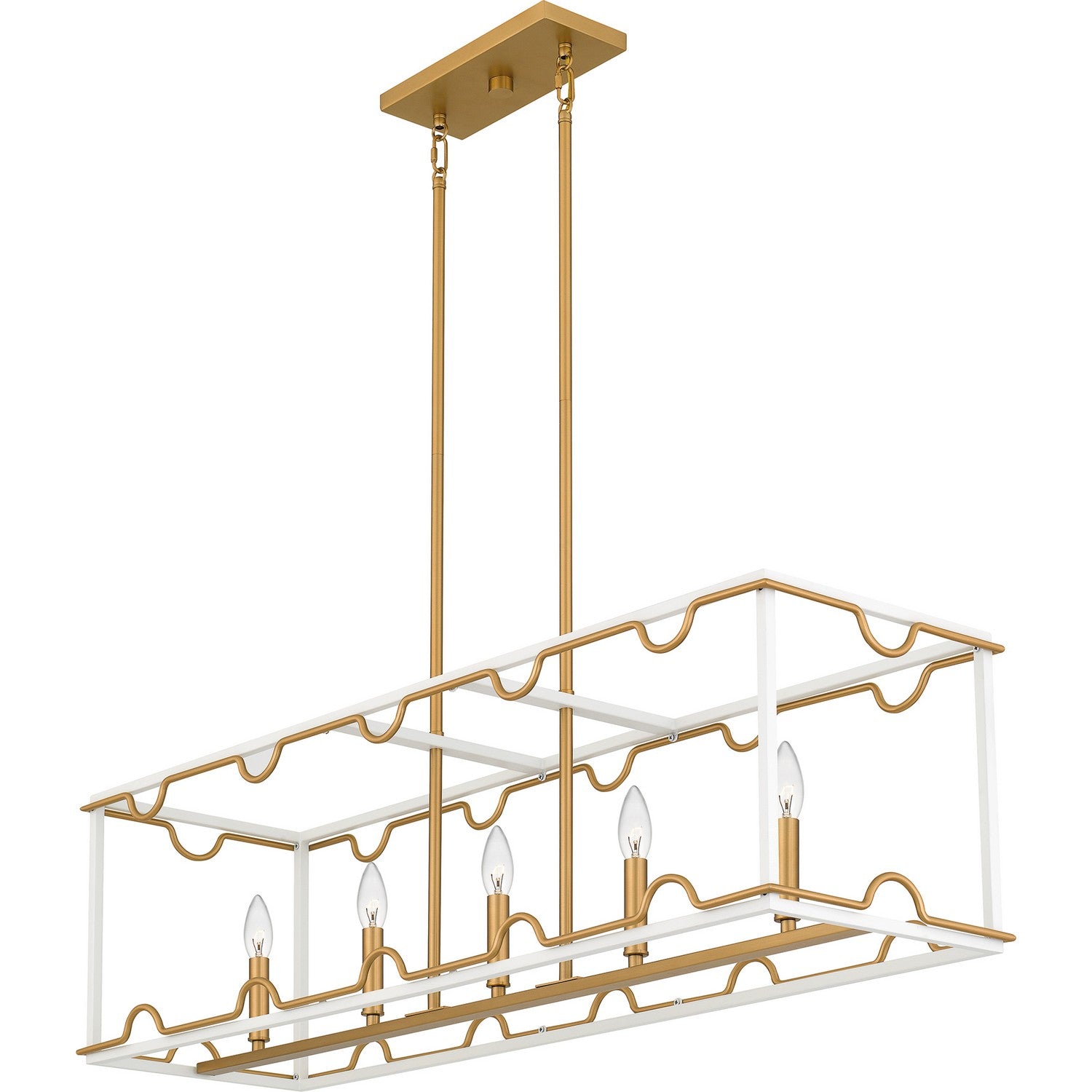 Quoizel - BNK542W - Five Light Linear Chandelier - Brinkman - Matte White