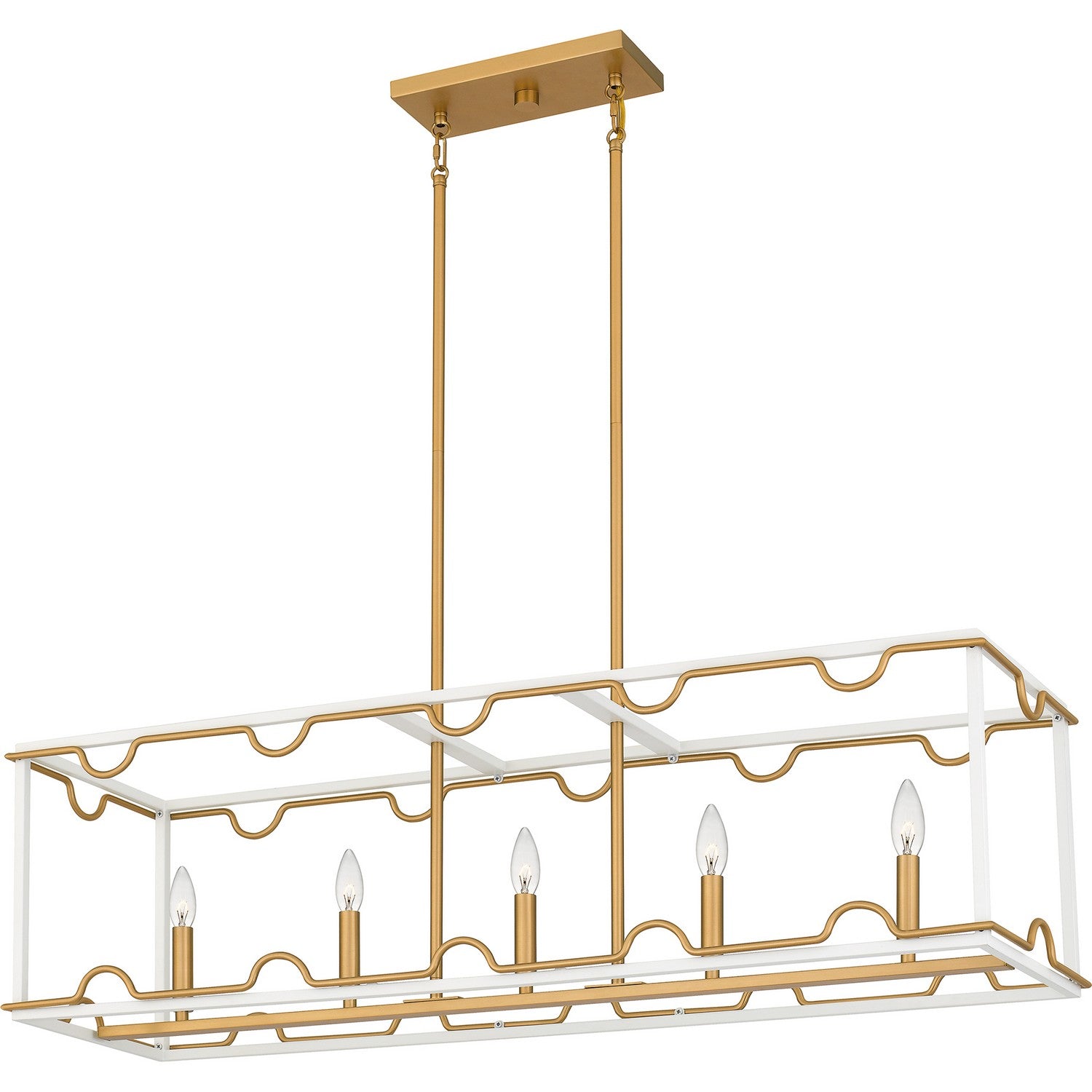 Quoizel - BNK542W - Five Light Linear Chandelier - Brinkman - Matte White