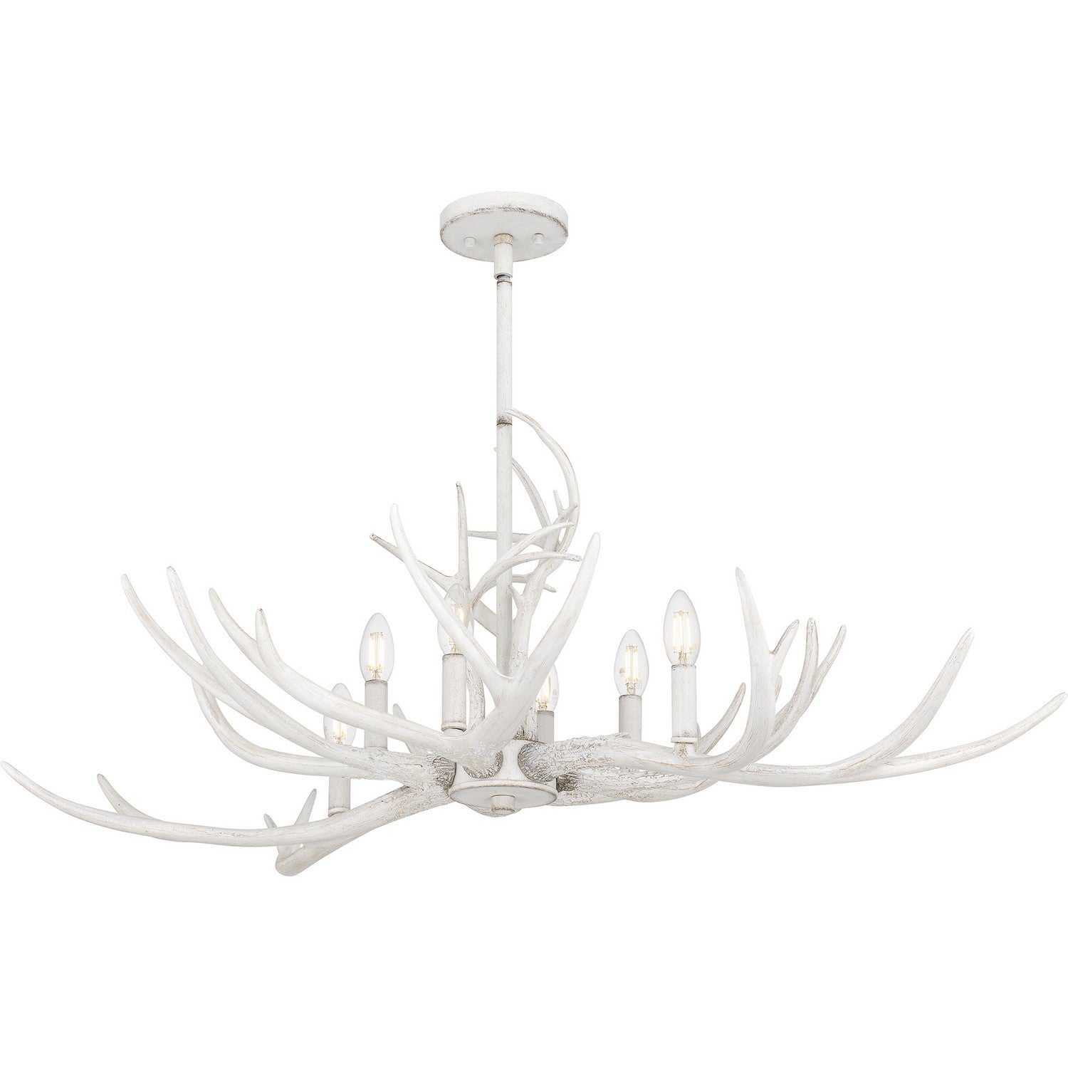 Quoizel - BSH640AWH - Six Light Linear Chandelier - Brosh - Antique White