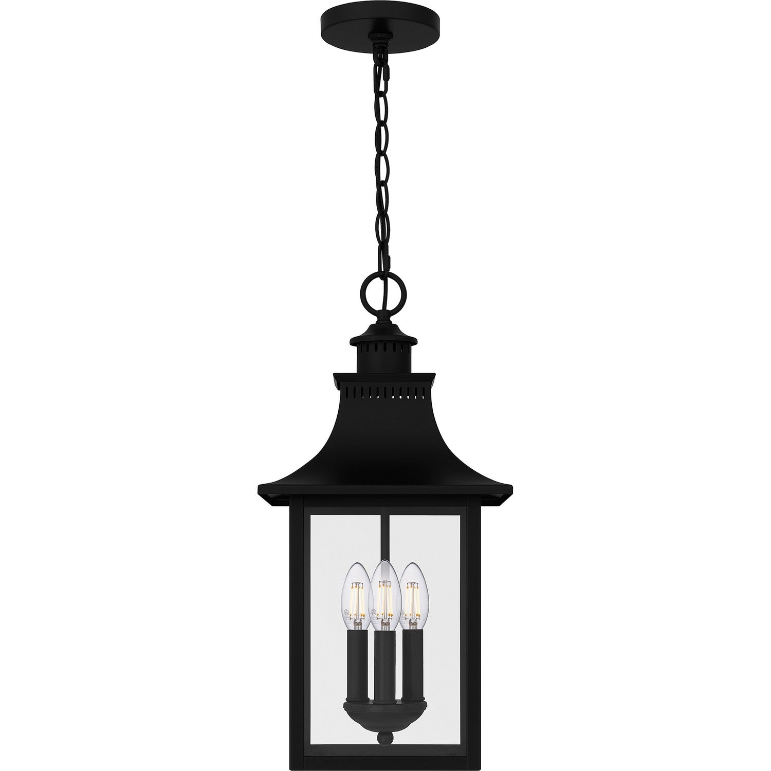 Quoizel - CCR1910K - Three Light Outdoor Hanging Lantern - Chancellor - Mystic Black
