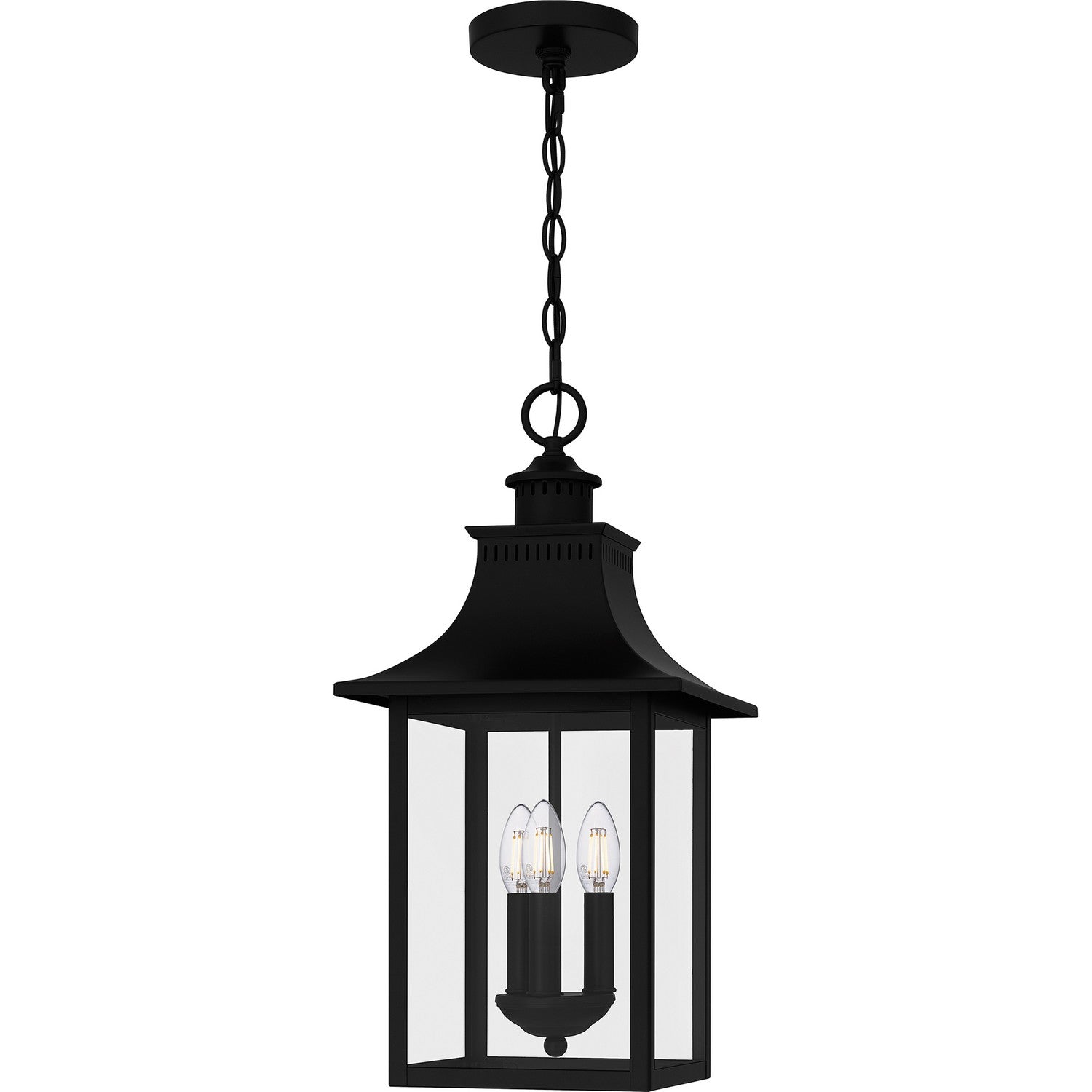 Quoizel - CCR1910K - Three Light Outdoor Hanging Lantern - Chancellor - Mystic Black