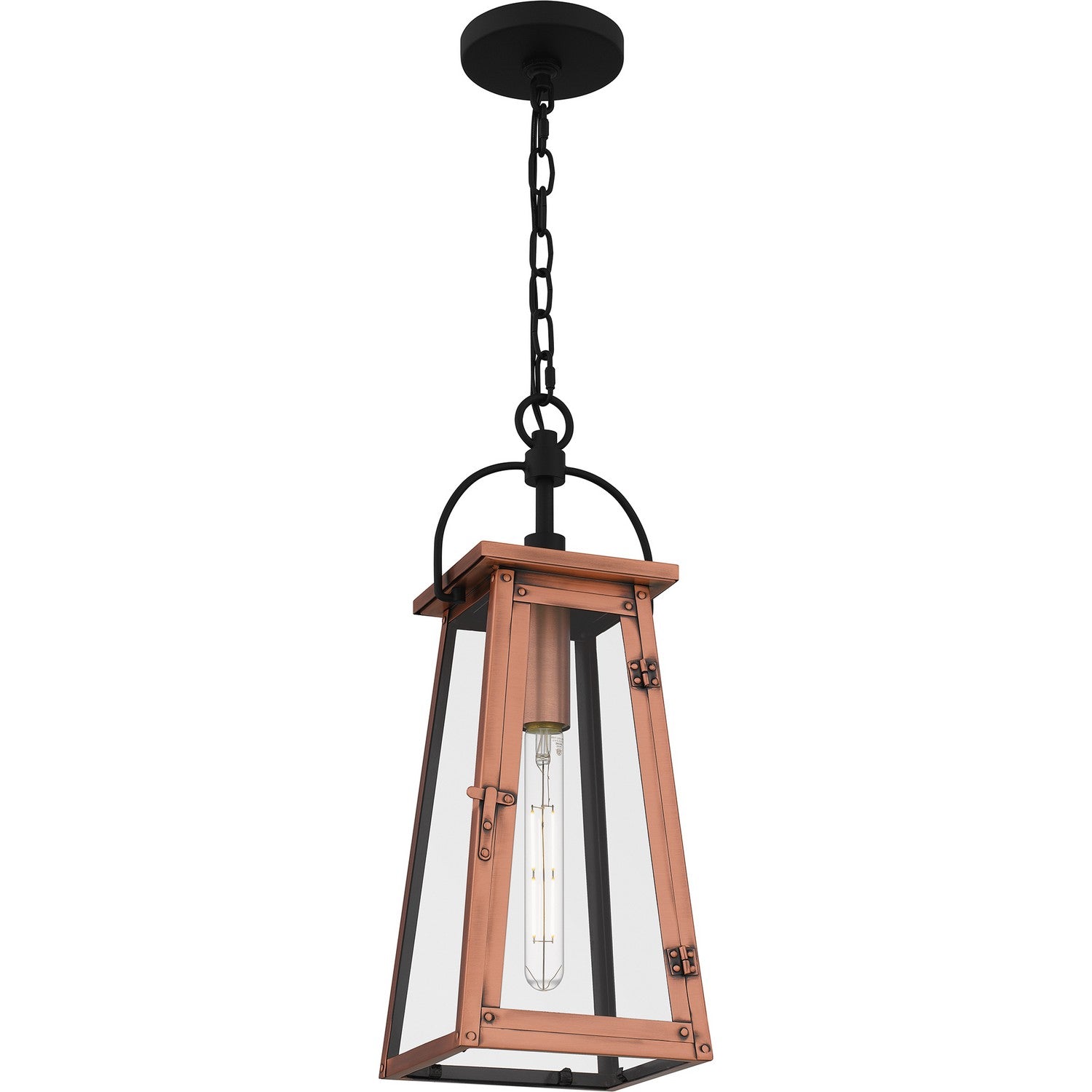 Quoizel - CLN1907AC - One Light Outdoor Hanging Lantern - Carolina - Aged Copper