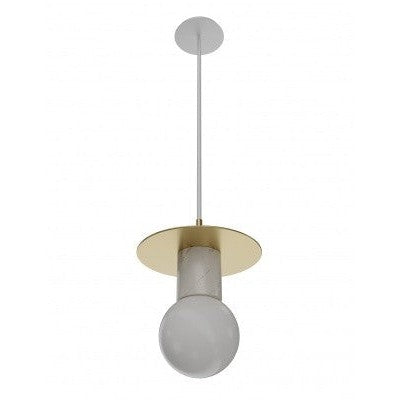 Avenue Lighting - HF1951-BB-WHT - One Light Pendant - Newport - Brushed Brass / White