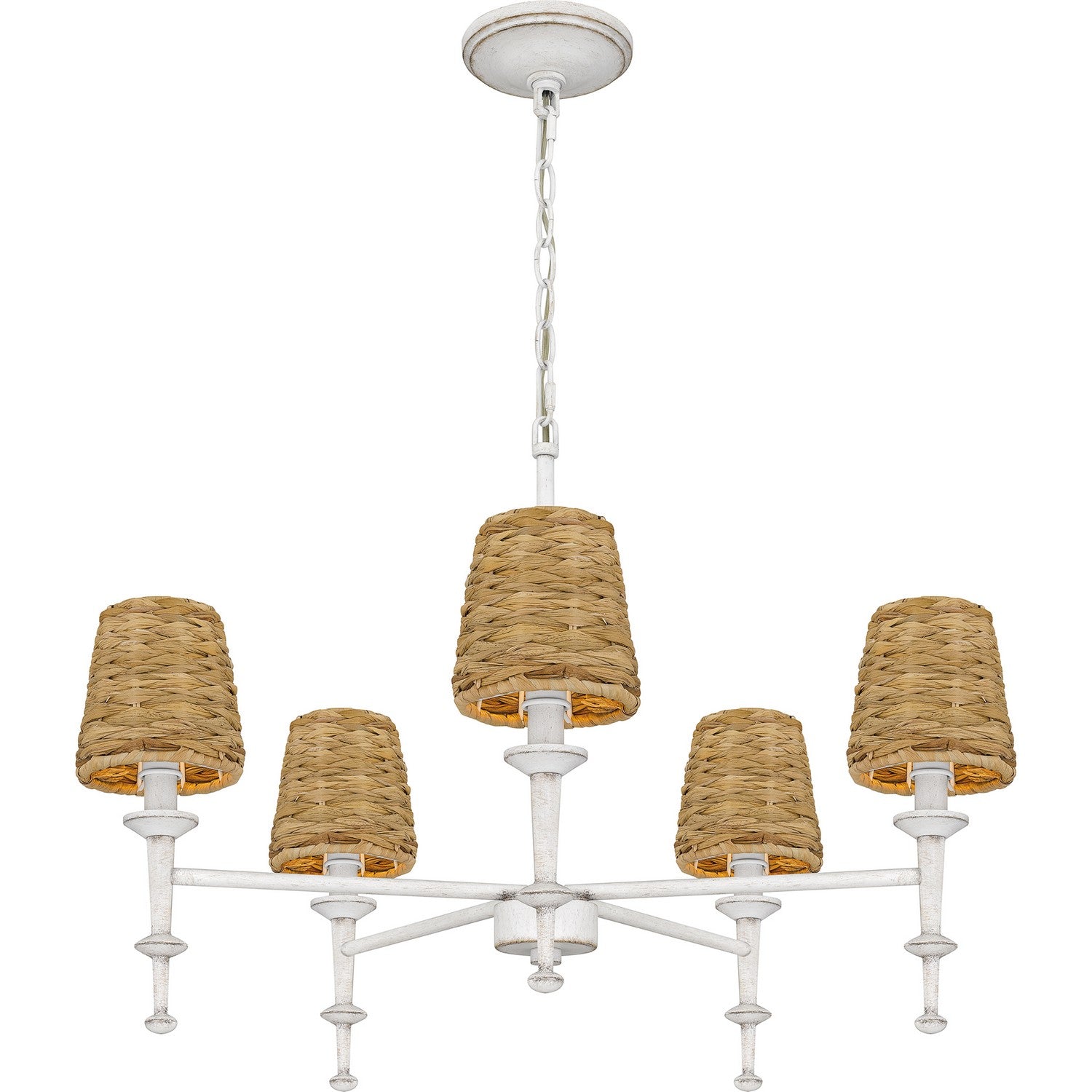 Quoizel - FLA5026AWH - Five Light Chandelier - Flannery - Antique White