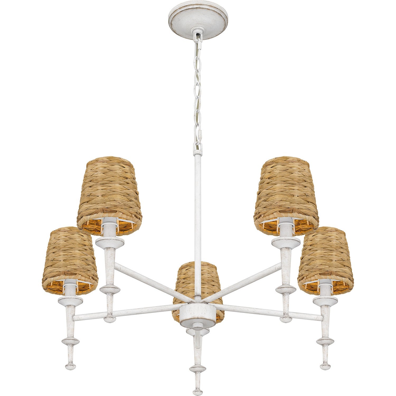 Quoizel - FLA5026AWH - Five Light Chandelier - Flannery - Antique White