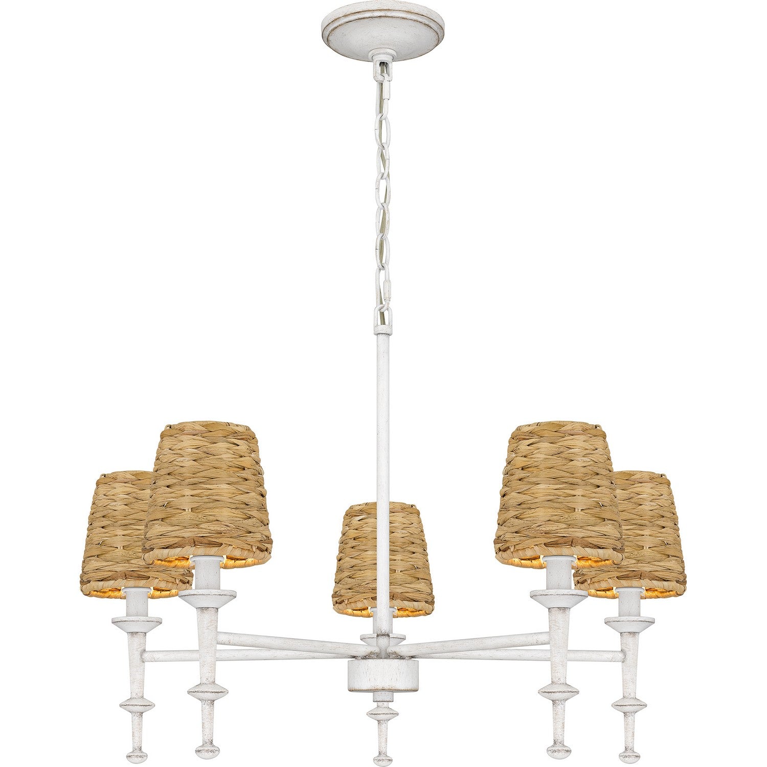 Quoizel - FLA5026AWH - Five Light Chandelier - Flannery - Antique White