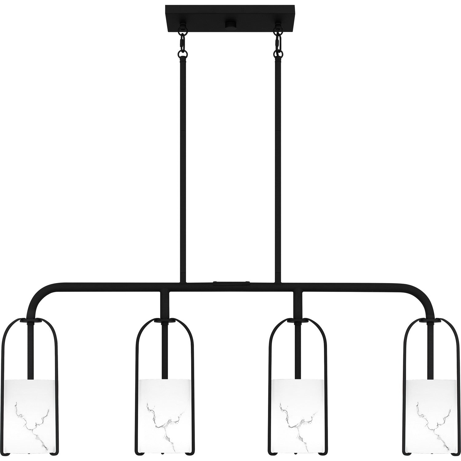 Quoizel - FRB438MBK - Four Light Linear Chandelier - Fairbanks - Matte Black