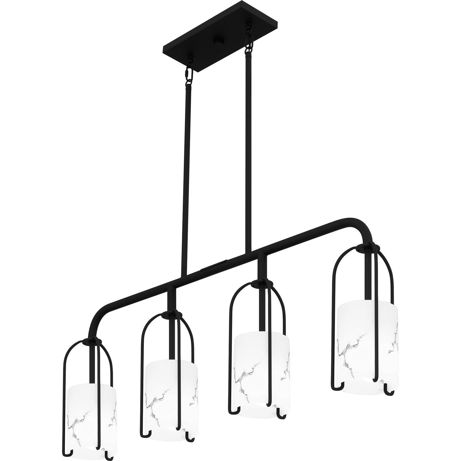 Quoizel - FRB438MBK - Four Light Linear Chandelier - Fairbanks - Matte Black