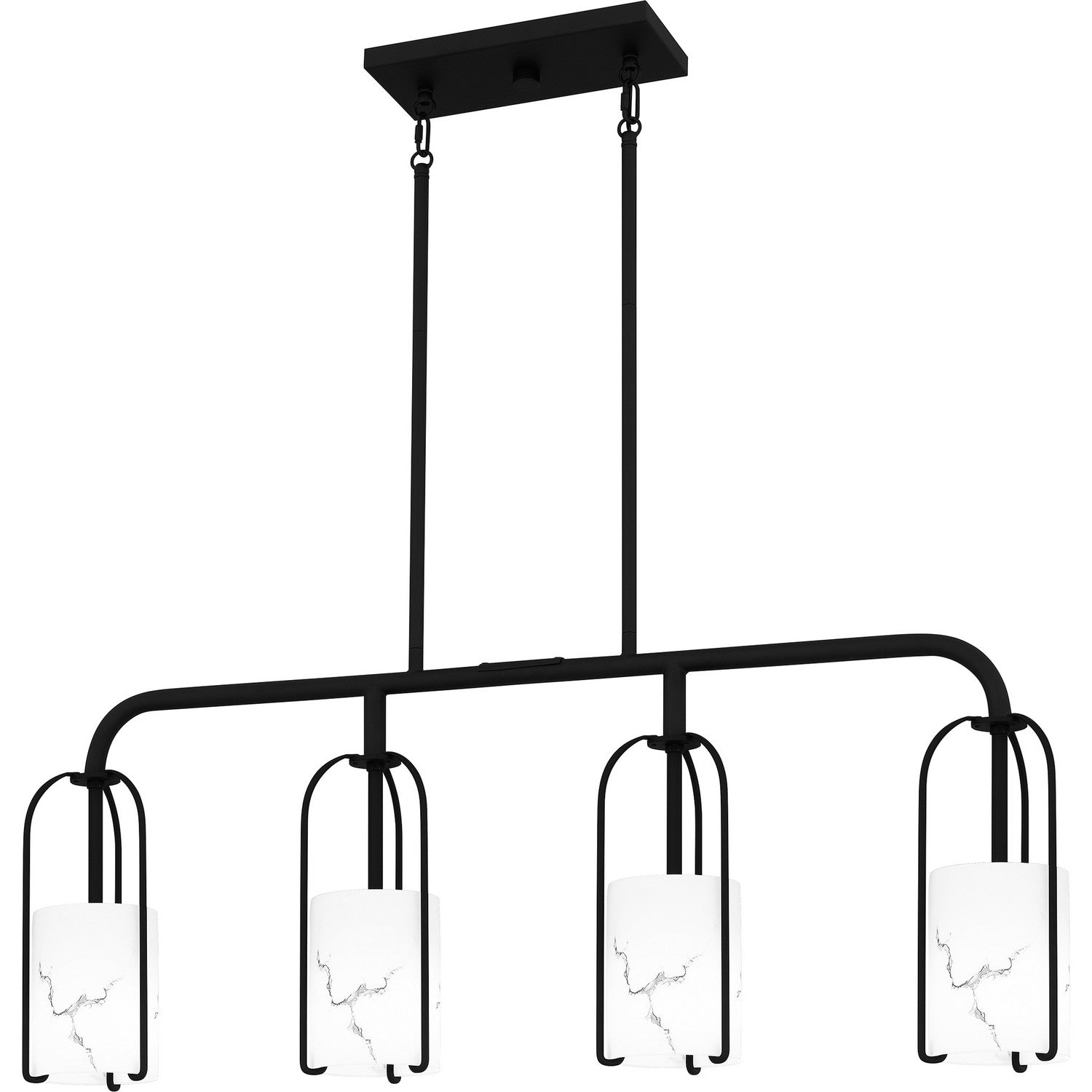 Quoizel - FRB438MBK - Four Light Linear Chandelier - Fairbanks - Matte Black