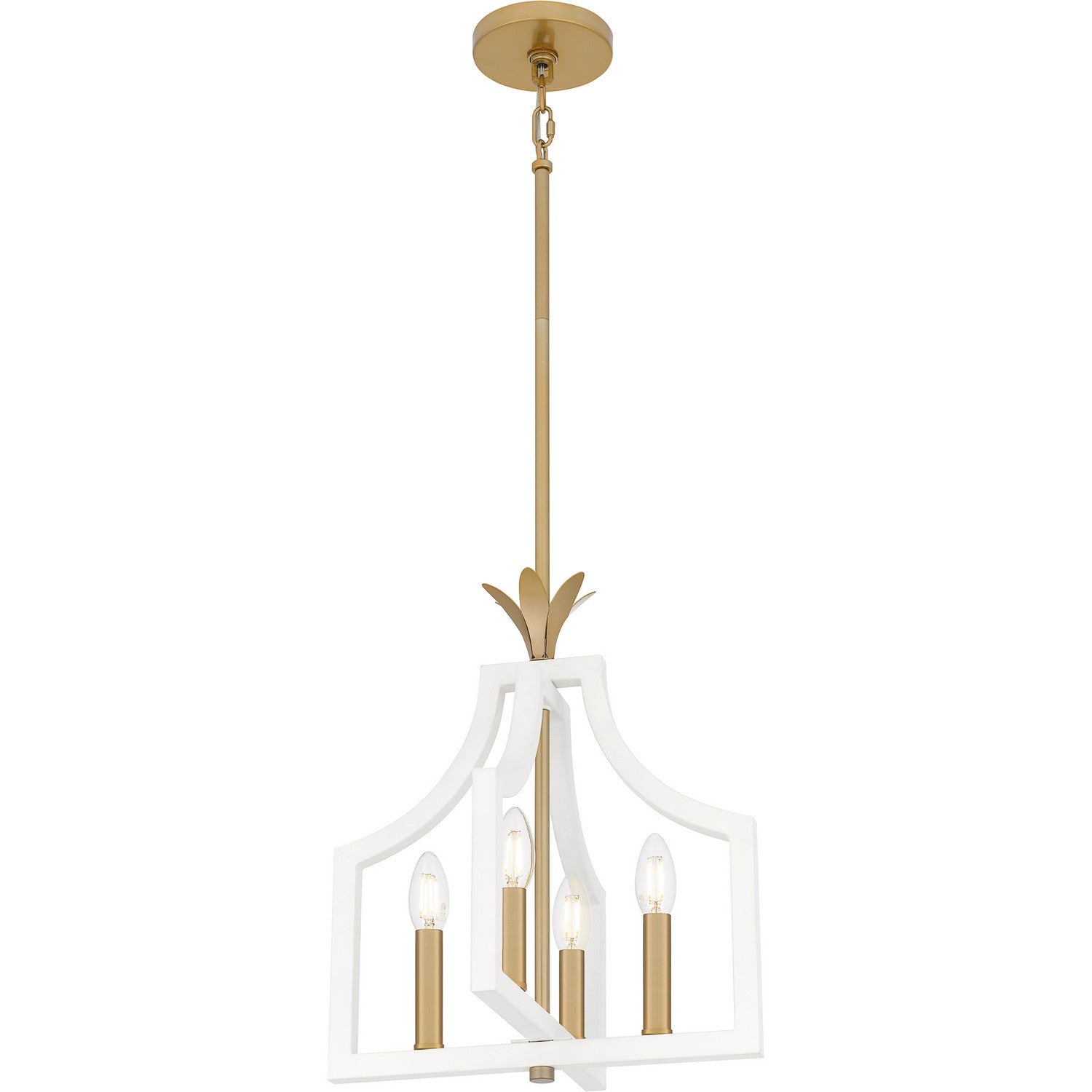 Quoizel - DSL1814W - Four Light Pendant - Dusty Lane - Matte White