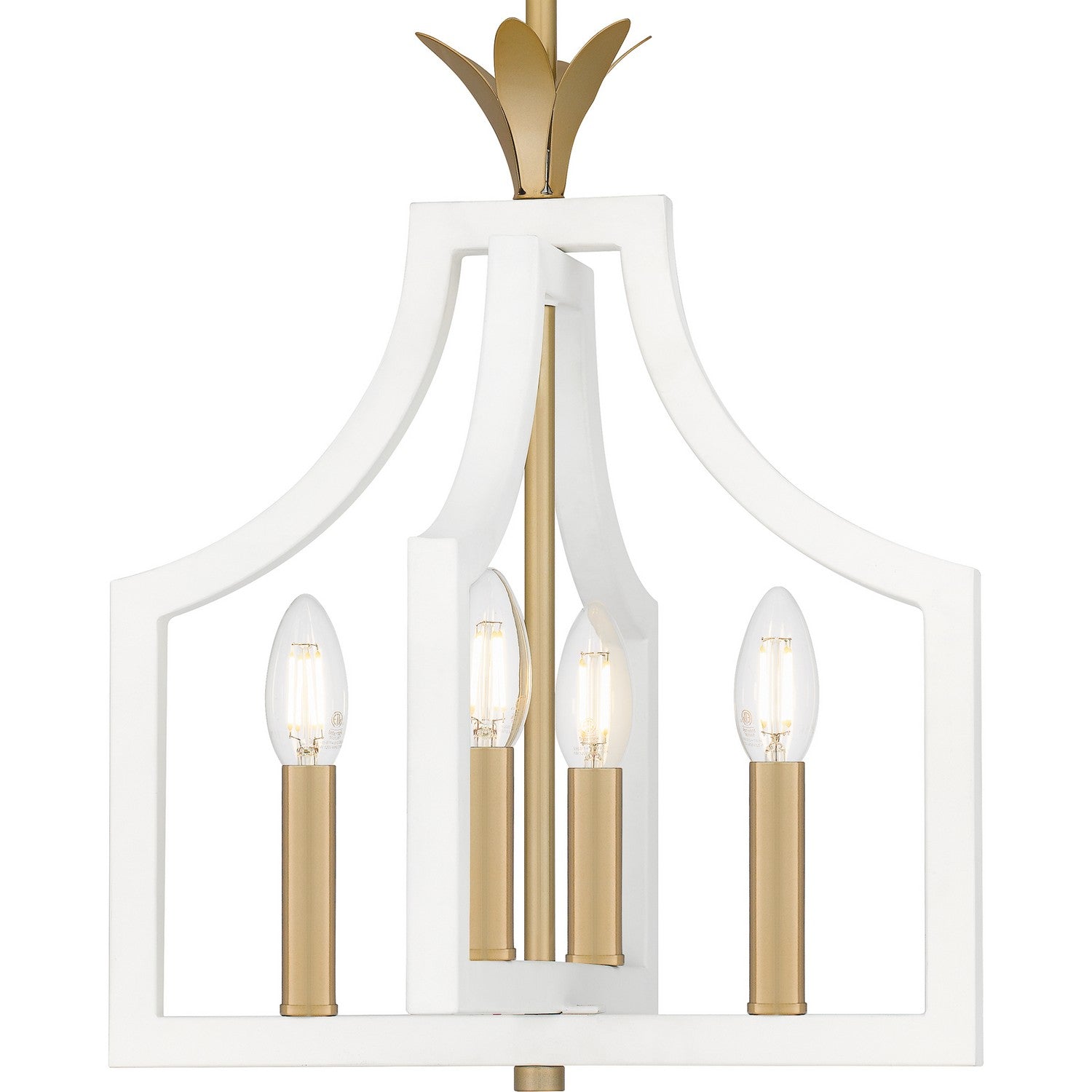 Quoizel - DSL1814W - Four Light Pendant - Dusty Lane - Matte White