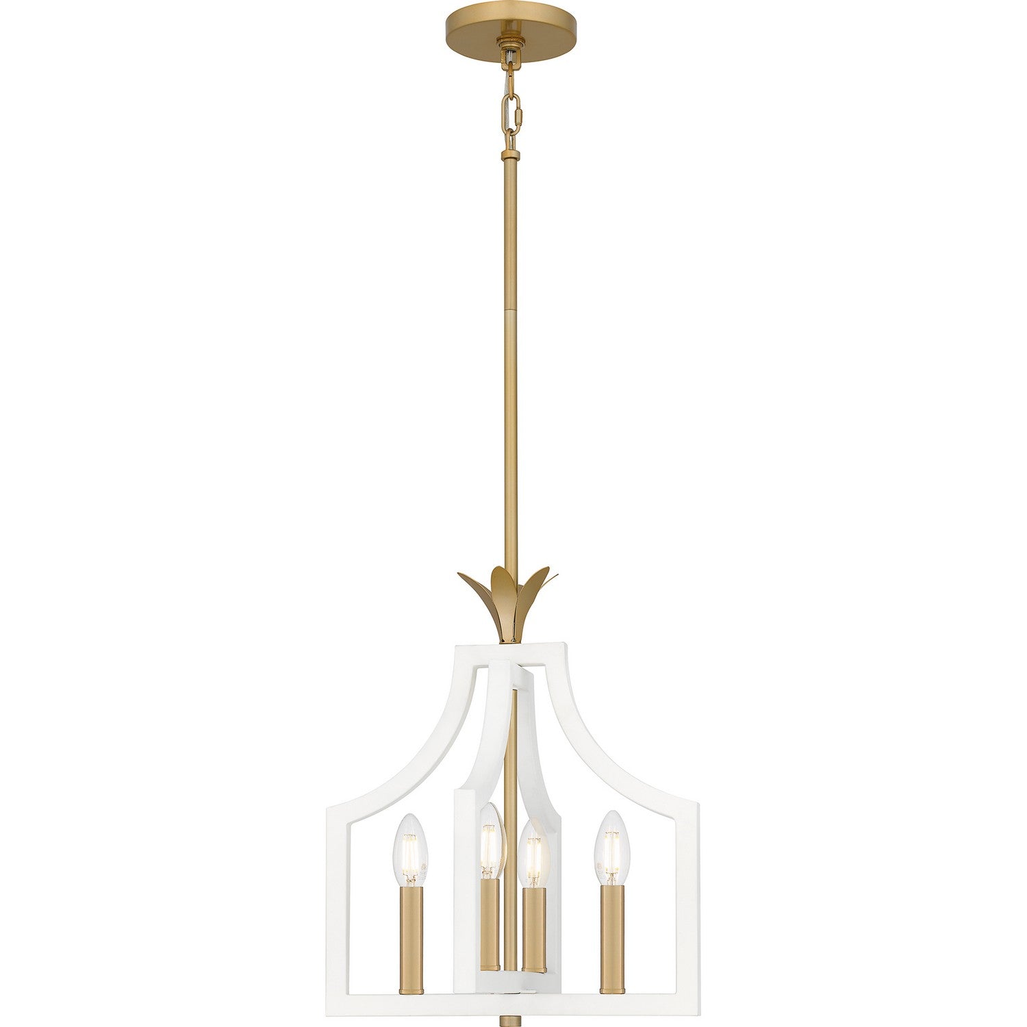 Quoizel - DSL1814W - Four Light Pendant - Dusty Lane - Matte White