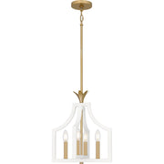 Quoizel - DSL1814W - Four Light Pendant - Dusty Lane - Matte White