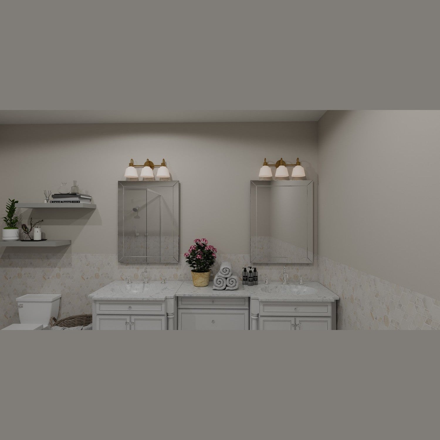 Quoizel - HIN8622AB - Three Light Bath - Hinton - Aged Brass