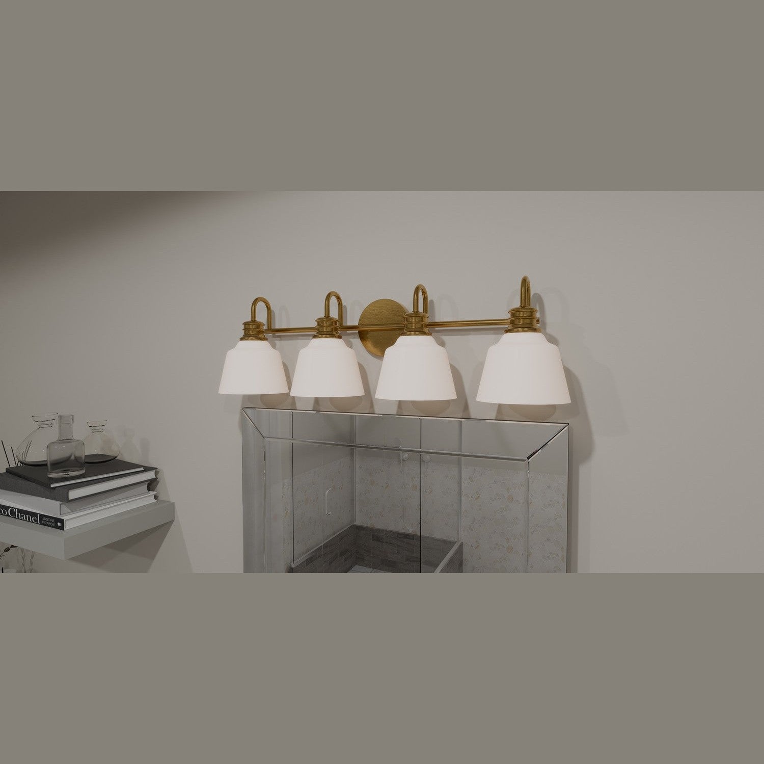 Quoizel - HIN8630AB - Four Light Bath - Hinton - Aged Brass