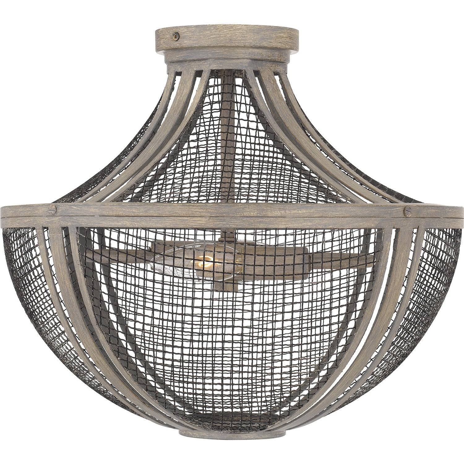 Quoizel - HLE1715DGW - Two Light Semi Flush Mount - Hallie - Distressed Grey Wood