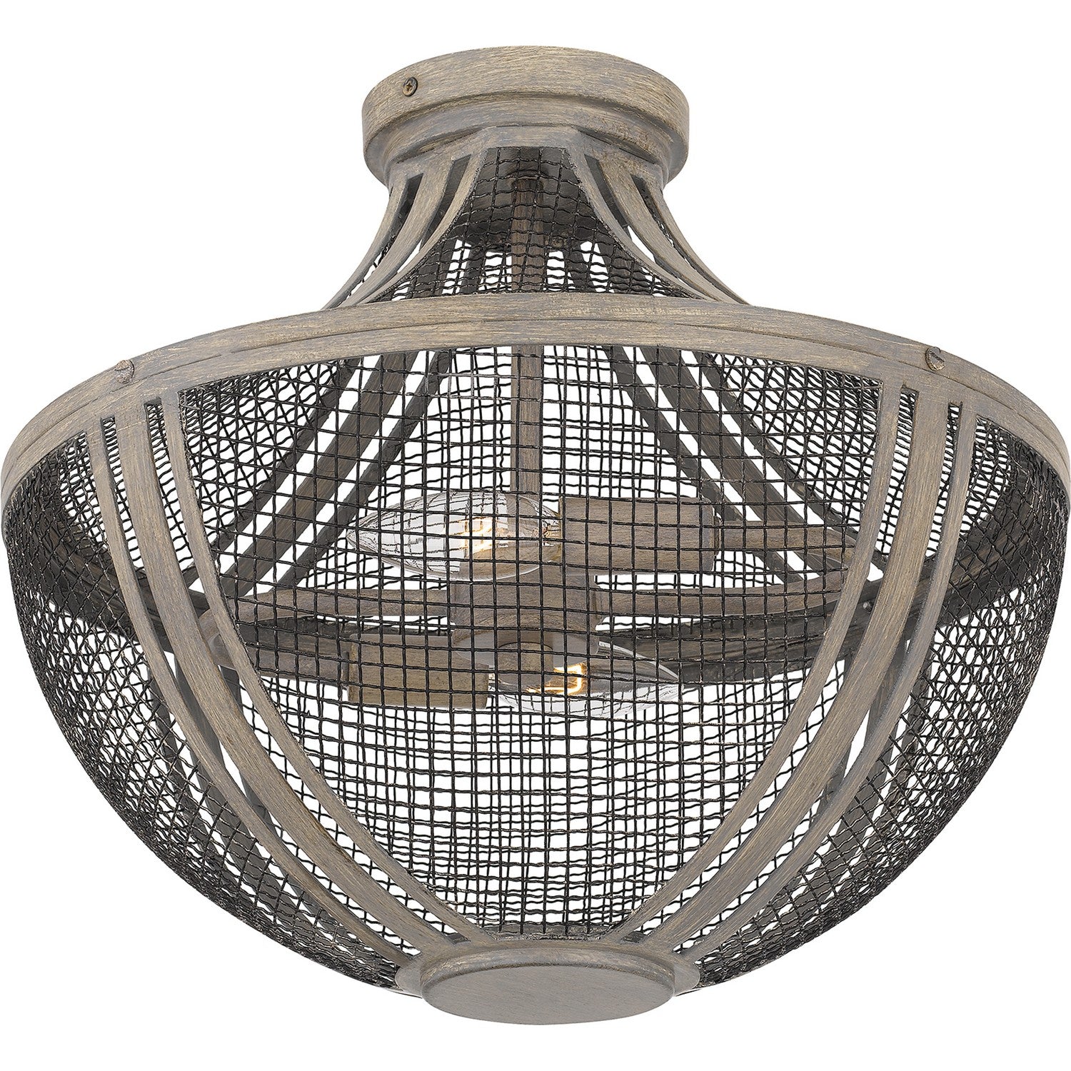 Quoizel - HLE1715DGW - Two Light Semi Flush Mount - Hallie - Distressed Grey Wood