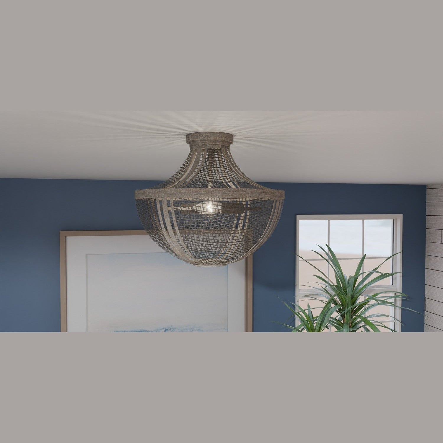 Quoizel - HLE1715DGW - Two Light Semi Flush Mount - Hallie - Distressed Grey Wood