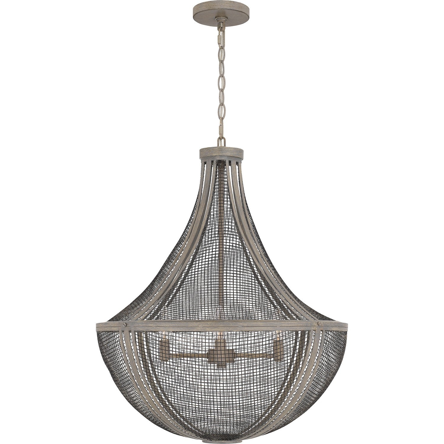 Quoizel - HLE2822DGW - Four Light Pendant - Hallie - Distressed Grey Wood