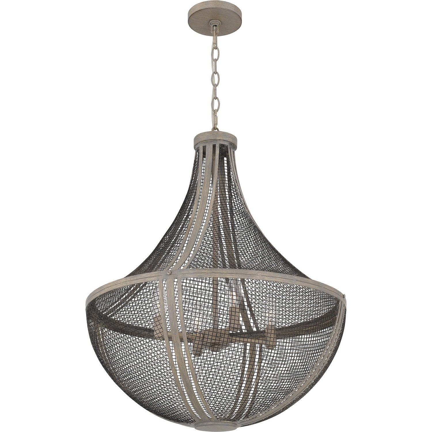 Quoizel - HLE2822DGW - Four Light Pendant - Hallie - Distressed Grey Wood