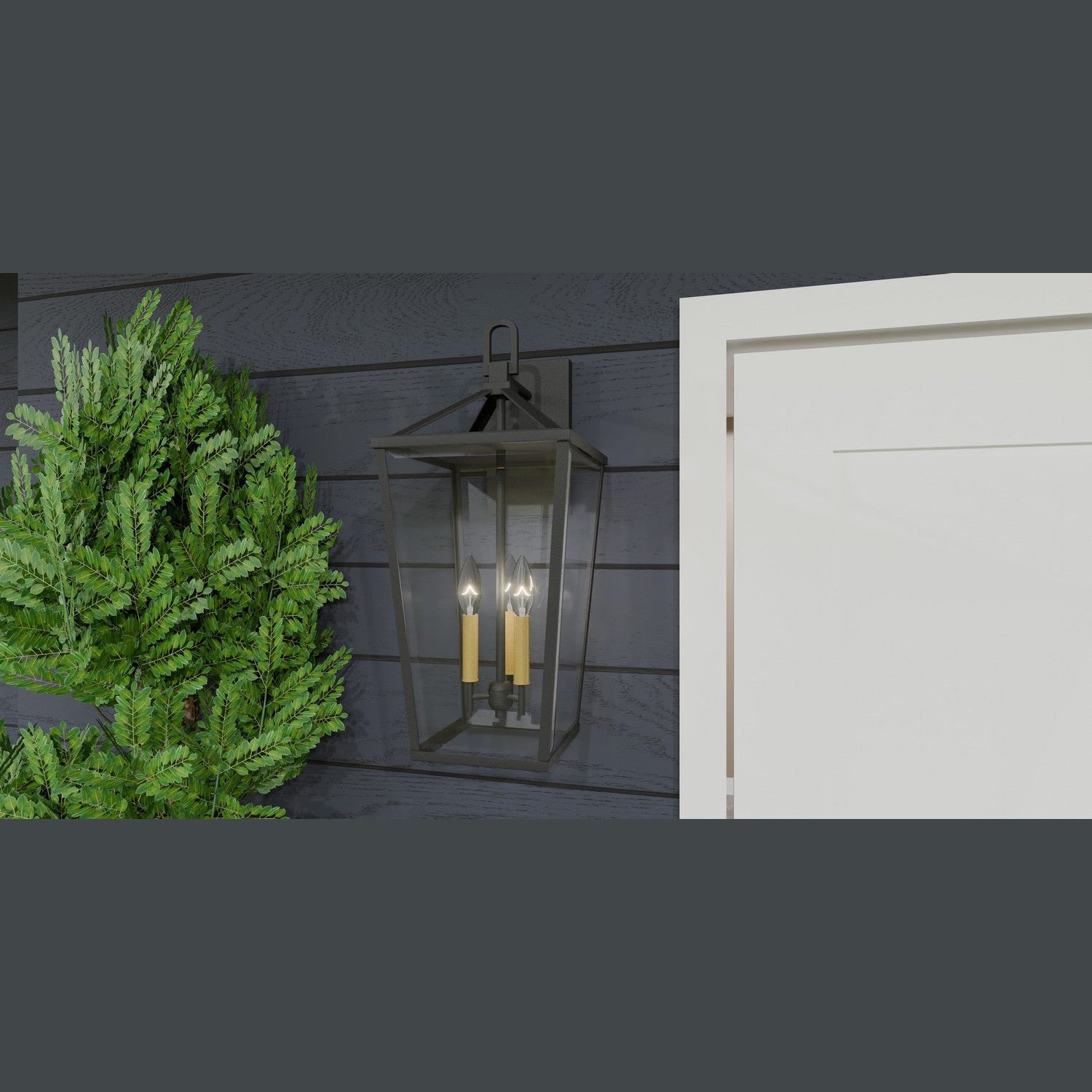 Quoizel - HUL8409MBK - Three Light Outdoor Wall Mount - Hull - Matte Black