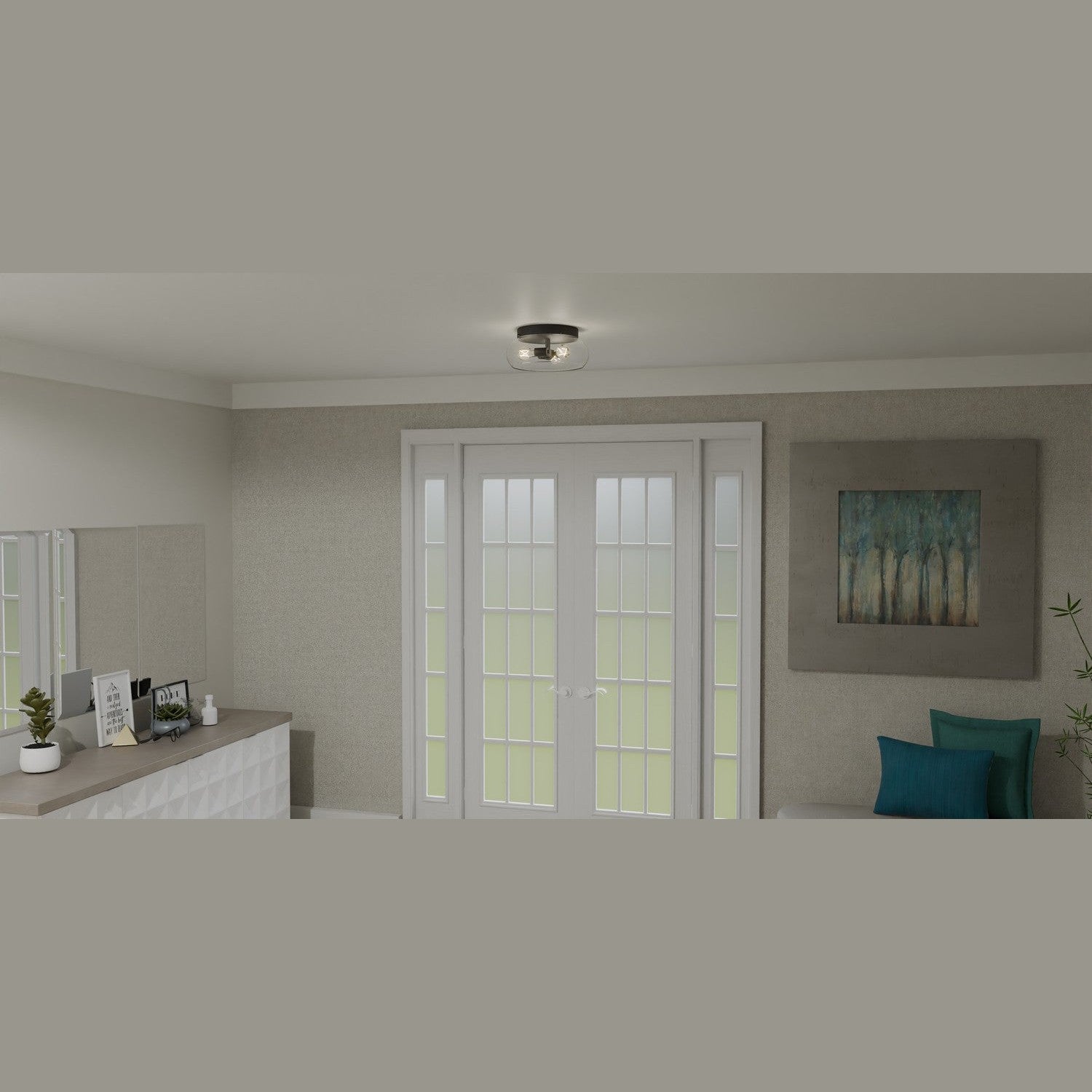 Quoizel - LCY1614MBK - Three Light Flush Mount - Lucy - Matte Black