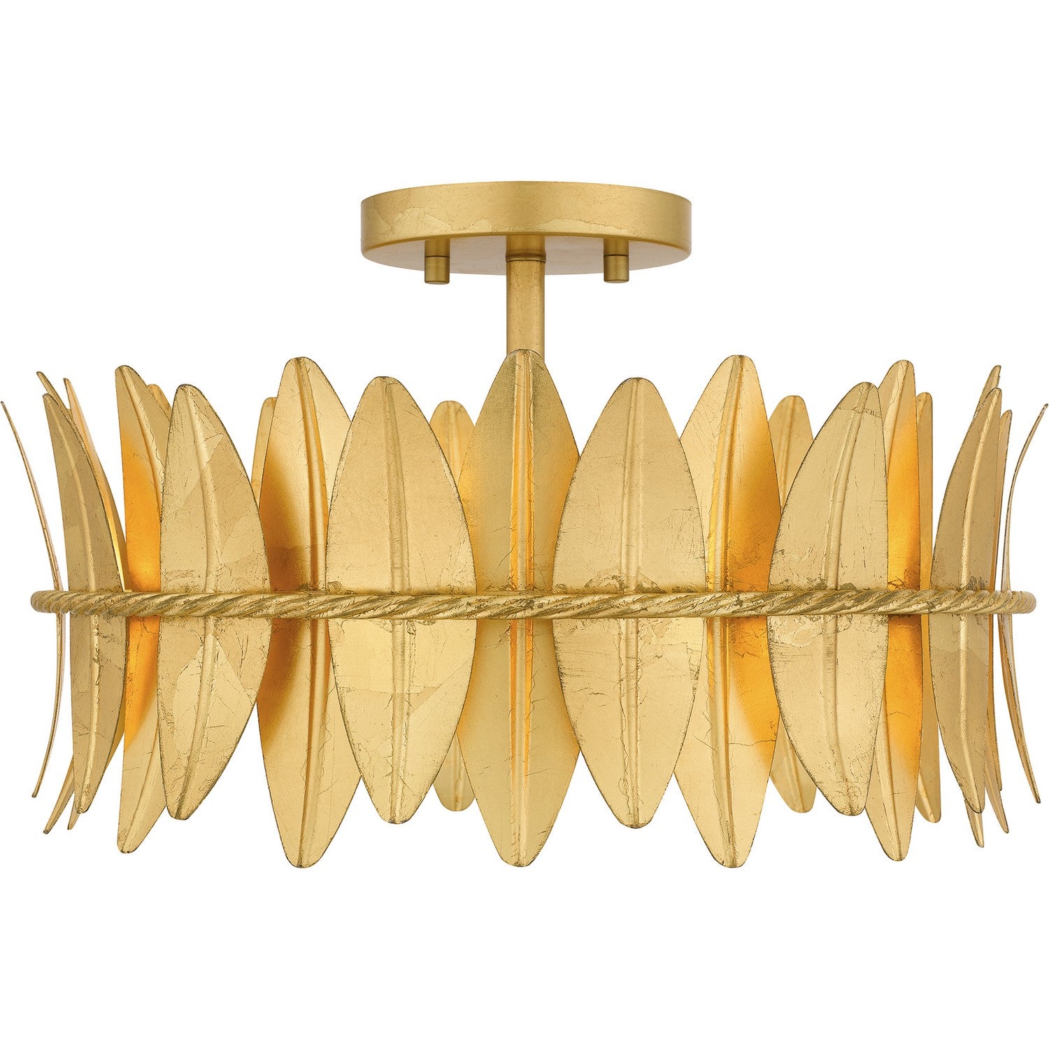 Quoizel - LIZ1716GFL - Three Light Semi Flush Mount - Liza - Gold Leaf