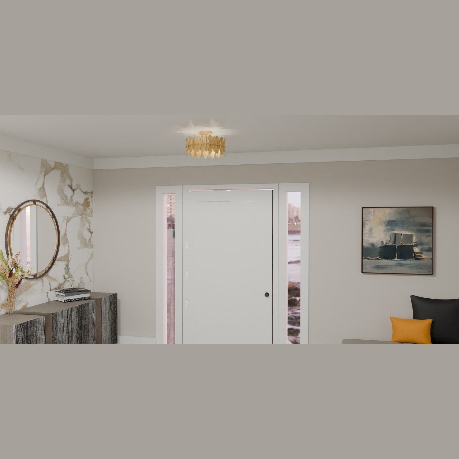 Quoizel - LIZ1716GFL - Three Light Semi Flush Mount - Liza - Gold Leaf