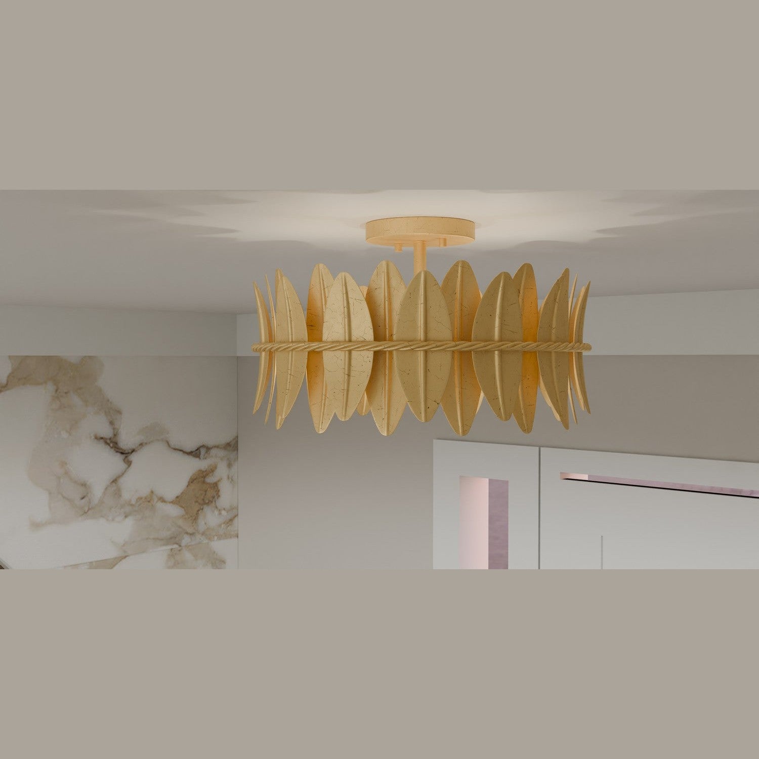 Quoizel - LIZ1716GFL - Three Light Semi Flush Mount - Liza - Gold Leaf