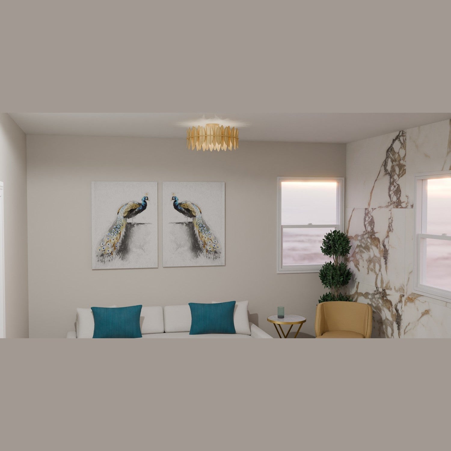 Quoizel - LIZ1720GFL - Four Light Semi Flush Mount - Liza - Gold Leaf