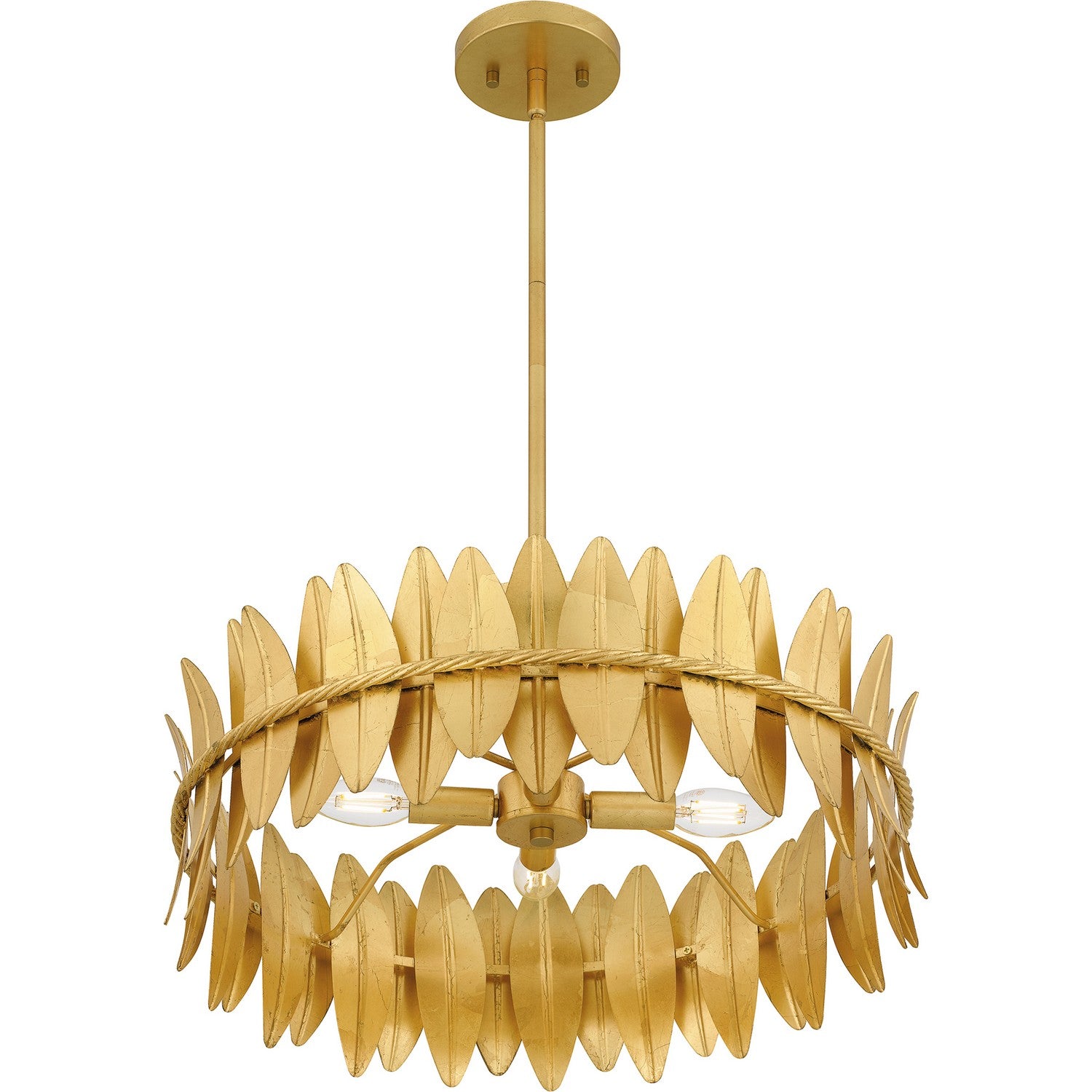 Quoizel - LIZ2820GFL - Four Light Pendant - Liza - Gold Leaf