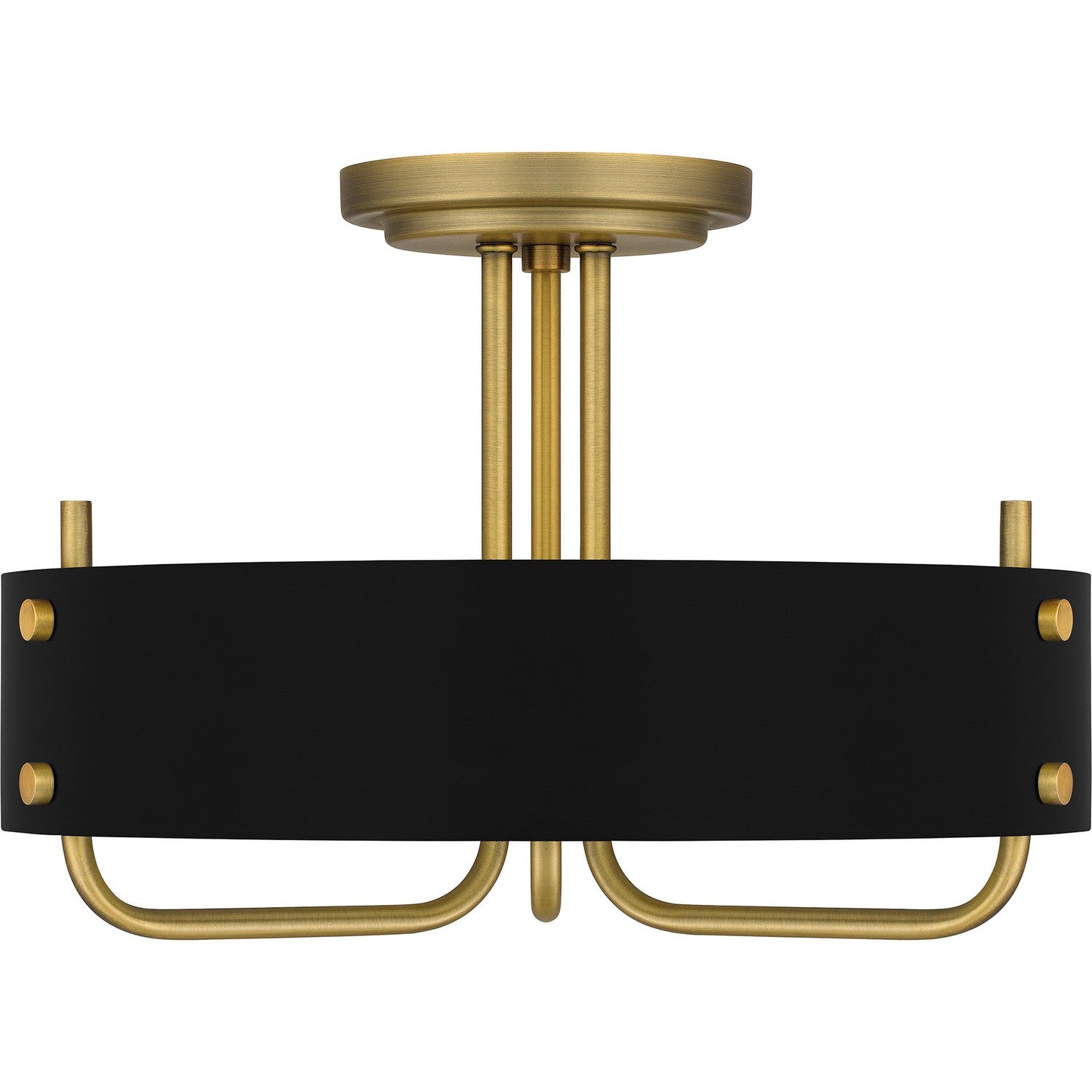 Quoizel - MAD1717AB - Three Light Semi Flush Mount - Madden - Aged Brass