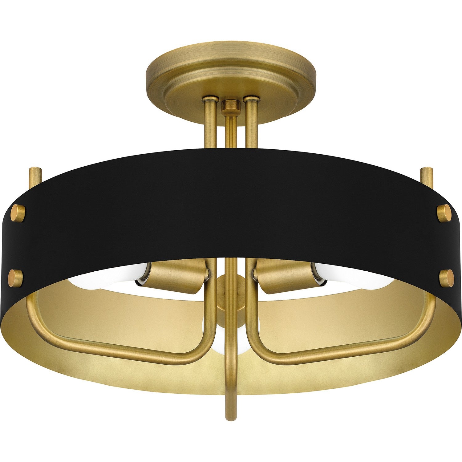 Quoizel - MAD1717AB - Three Light Semi Flush Mount - Madden - Aged Brass